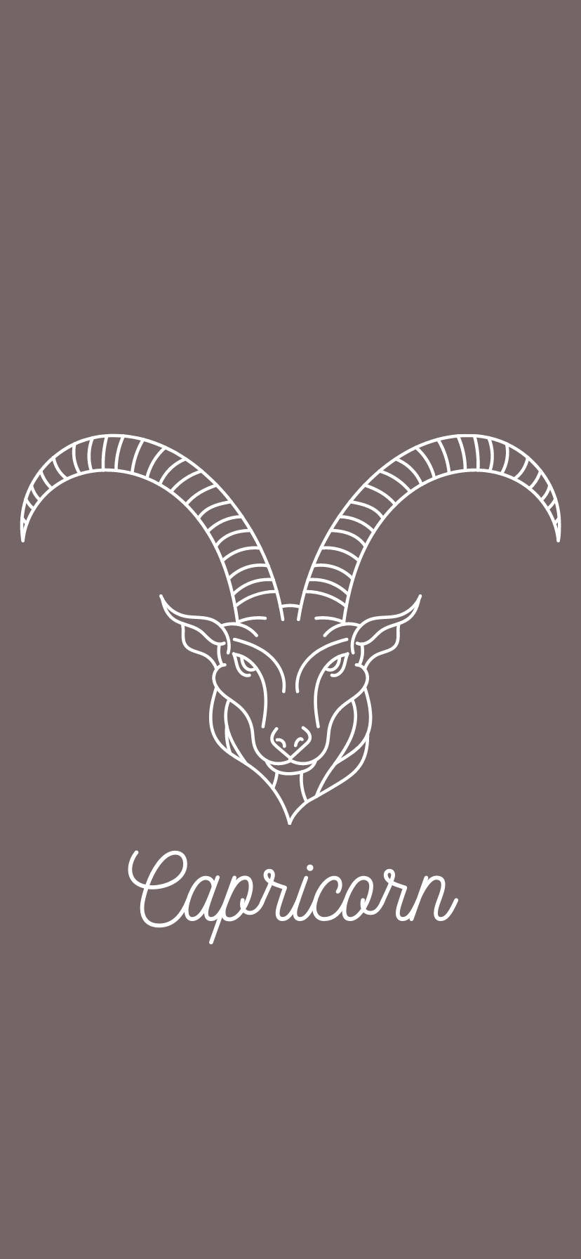 Dibujo Minimalista de Cabeza de Capricornio Fondos de pantalla