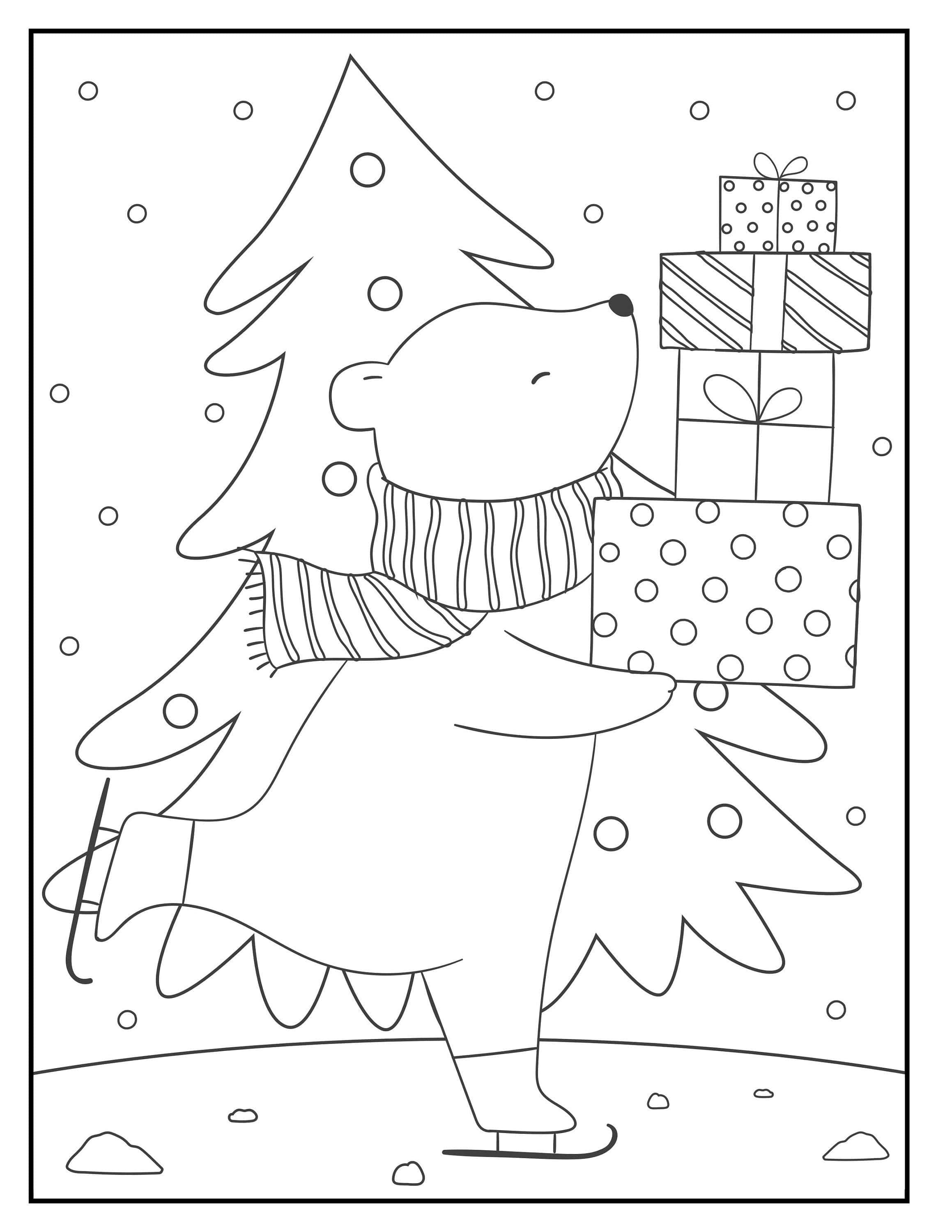 Dibujo navideño para colorear Fondos de pantalla