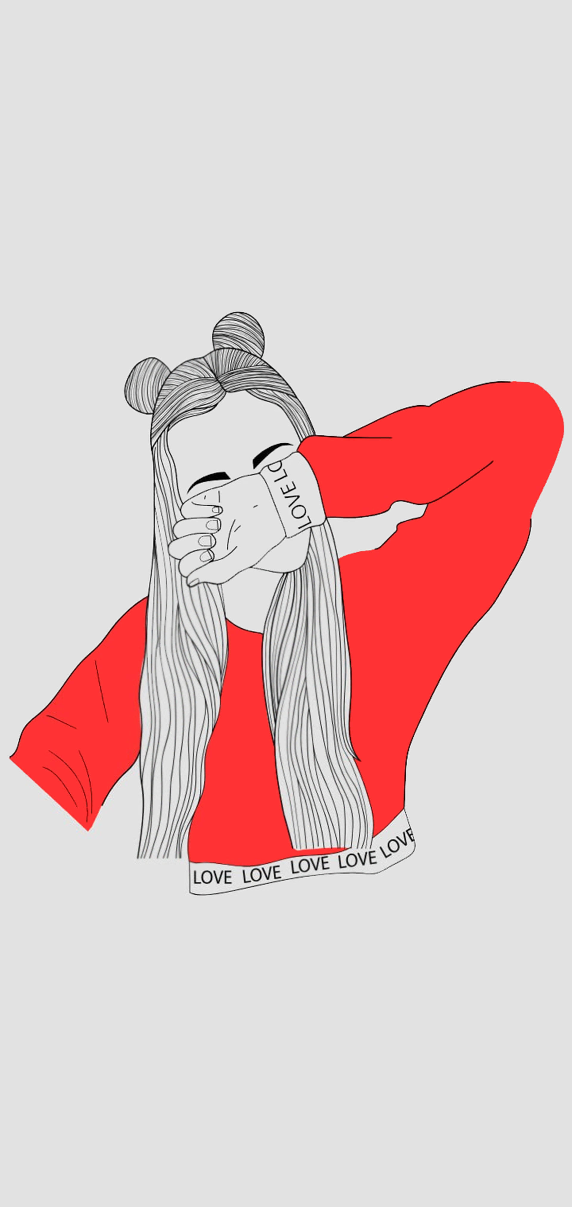 Dibujo Triste de Chica Elegante Fondos de pantalla