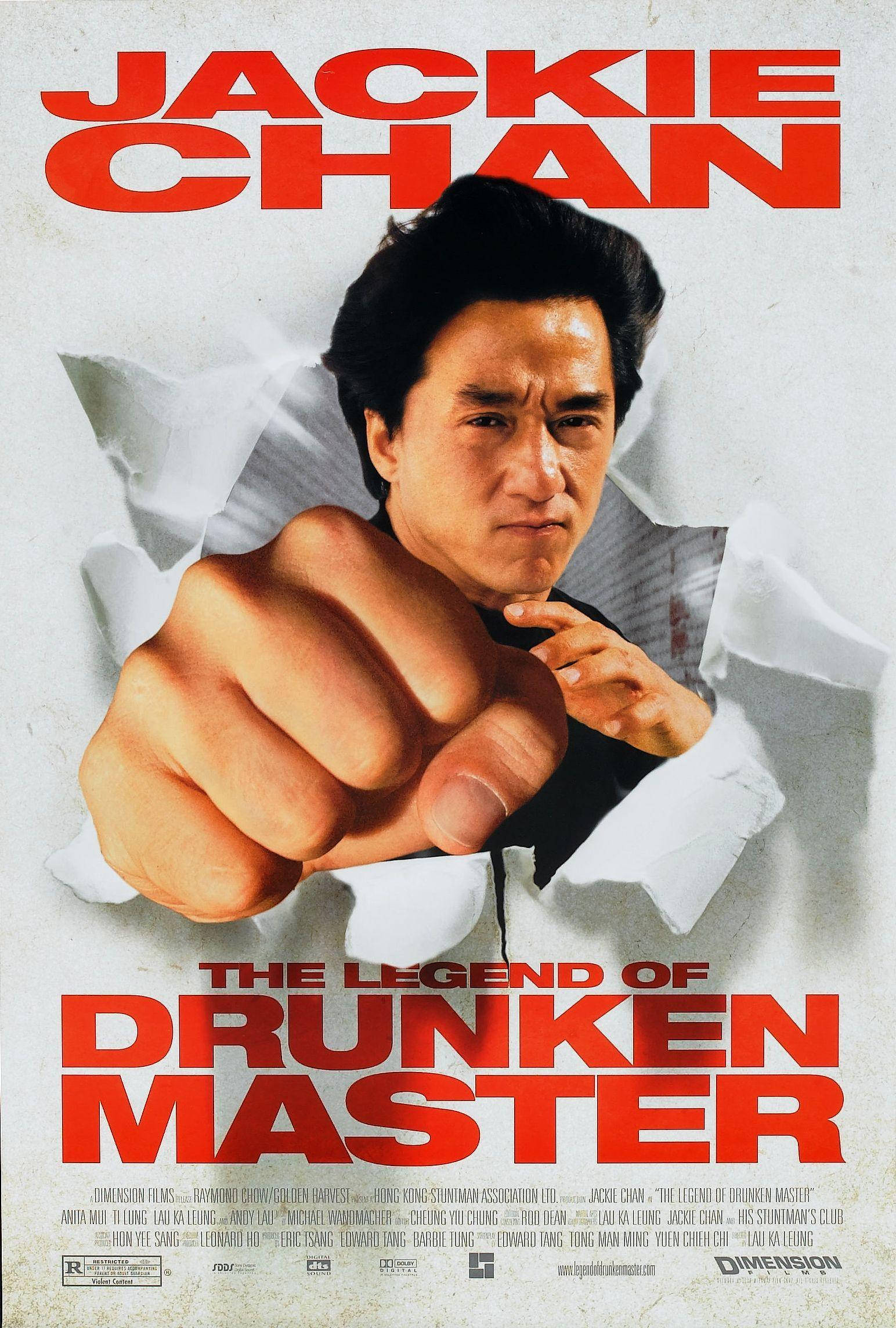 Dinámico Jackie Chan en el Foco - Arte de Póster de Película Fondos de pantalla