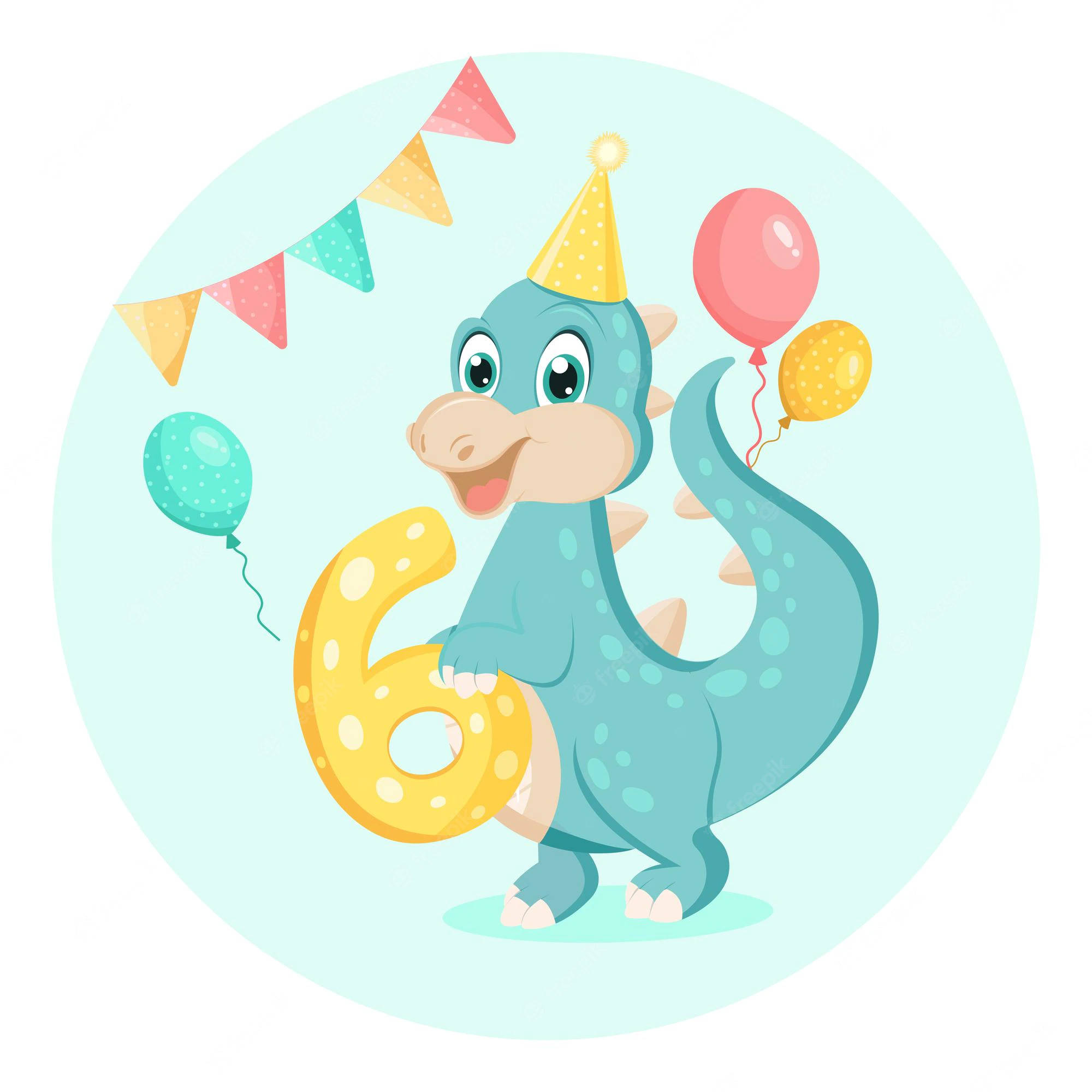 Dino Estético con Globos Fondos de pantalla