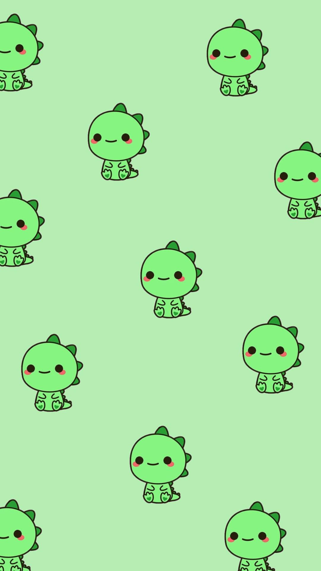 Dino Kawaii Verde iPhone Fondos de pantalla