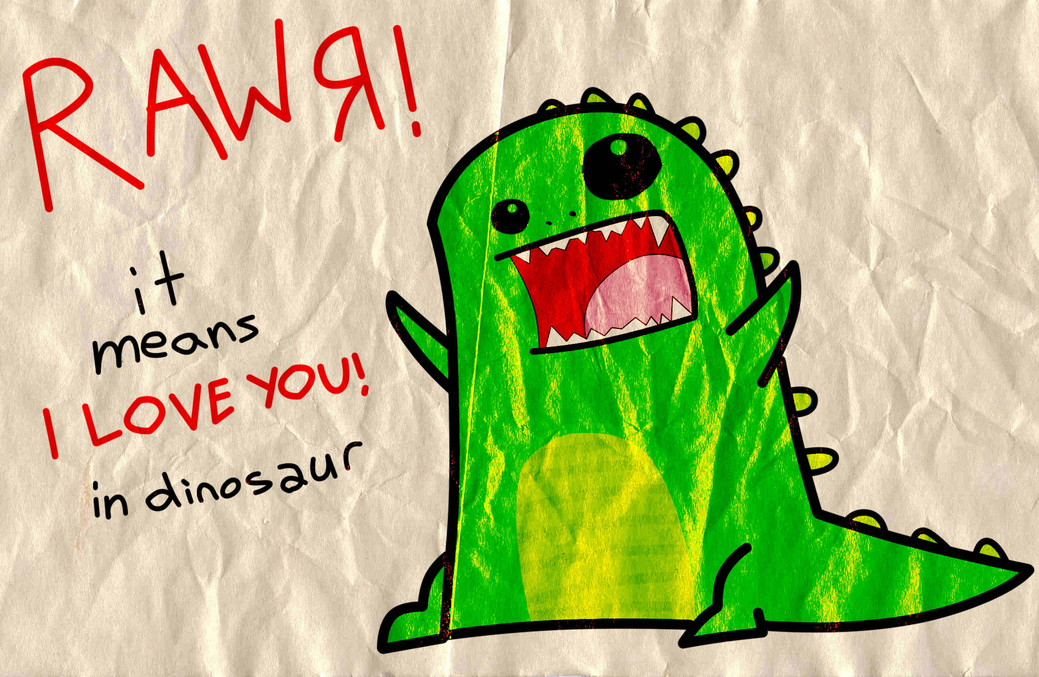 Dinosaurio Lindo Rawr Te Amo Fondos de pantalla