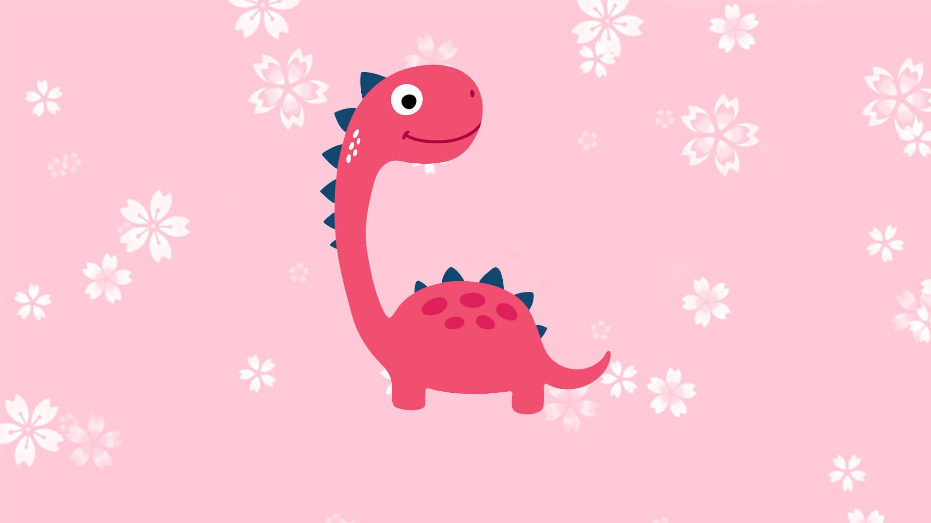 Dinosaurio Rosa Lindo Braquiosaurio Florido Fondos de pantalla