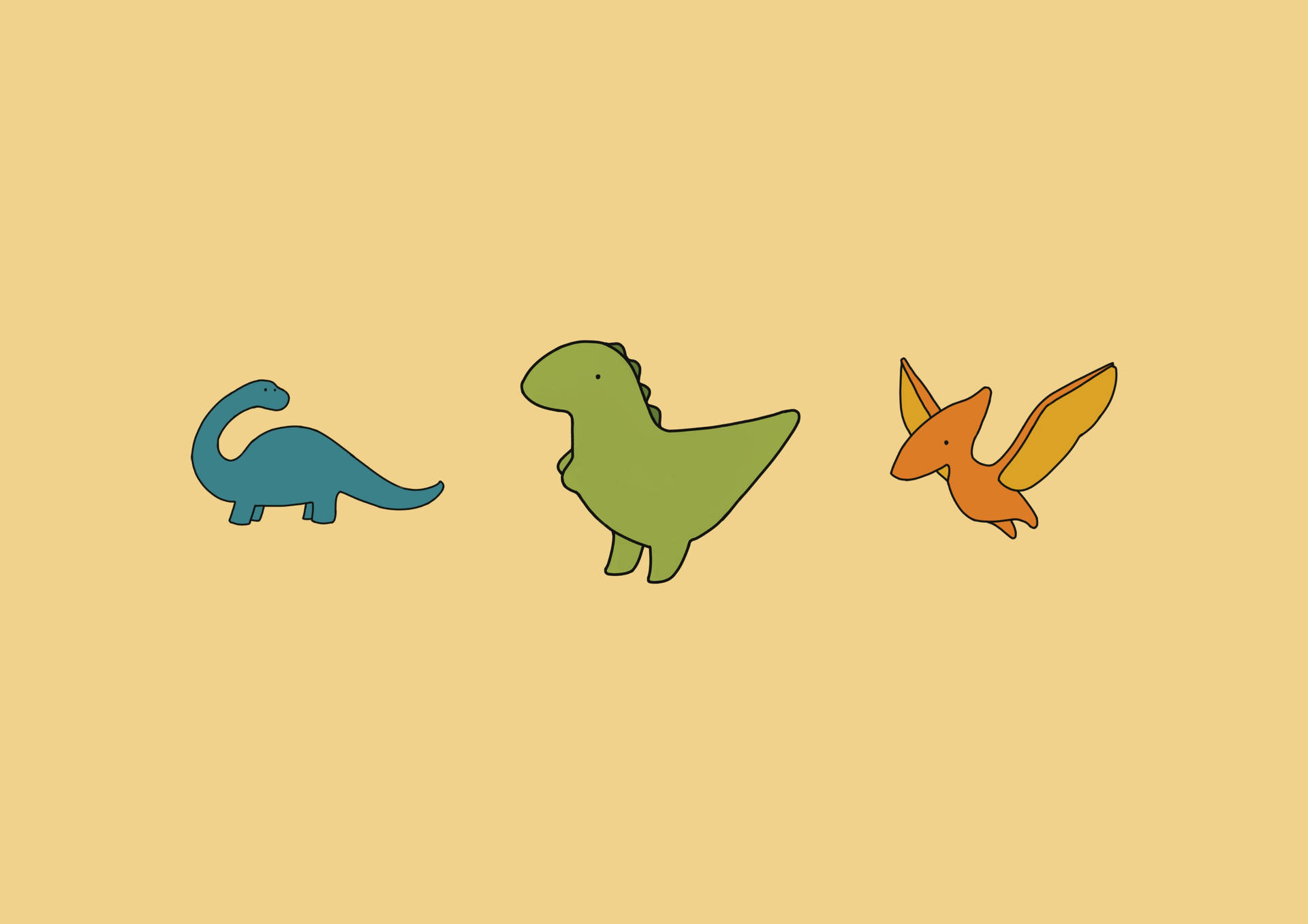 Fondo de pantalla estético de dinosaurios lindos para iPad