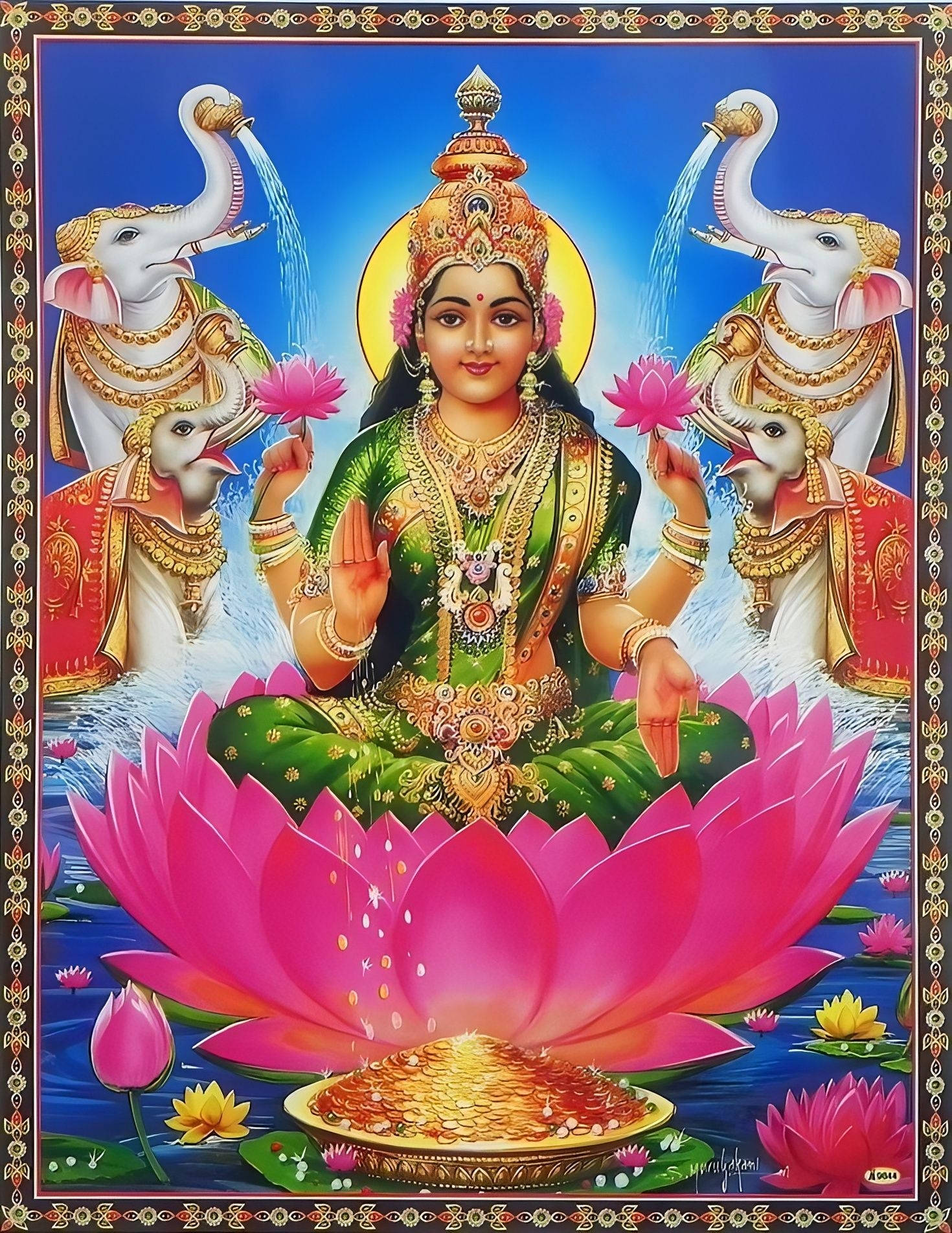 Diosa Hindú Gaja Ashta Lakshmi Fondos de pantalla