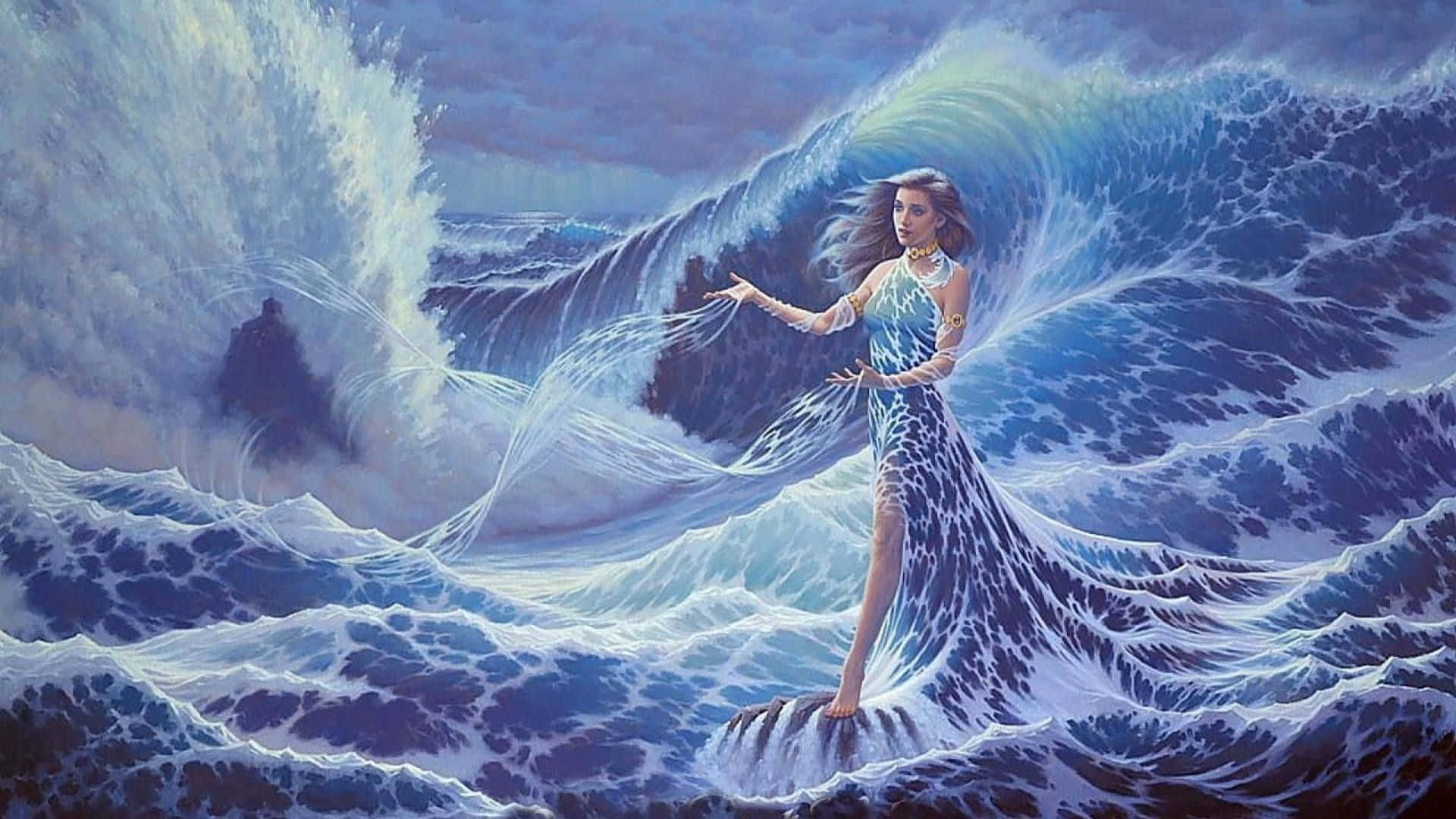 Diosa sirena controla las olas Fondos de pantalla
