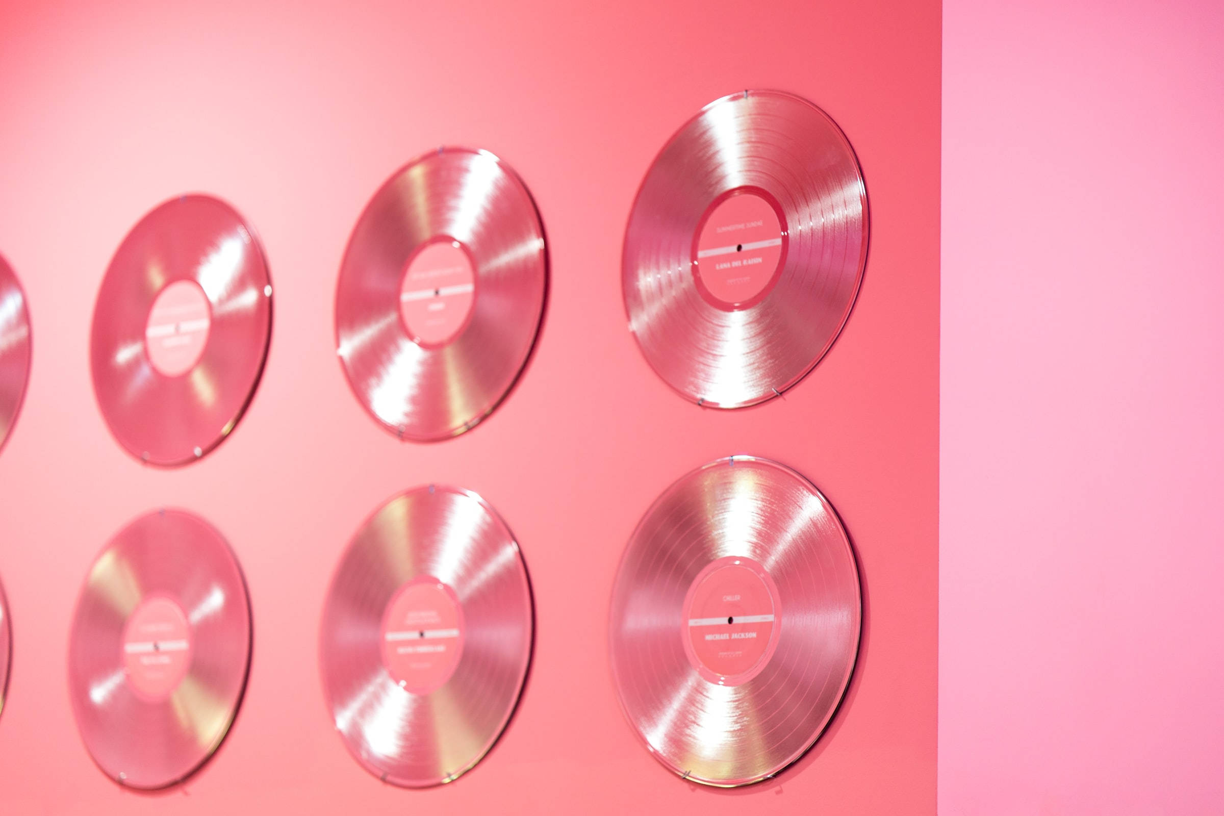 Discos de Vinilo de Música con Estética Rosa y Tierna Fondos de pantalla
