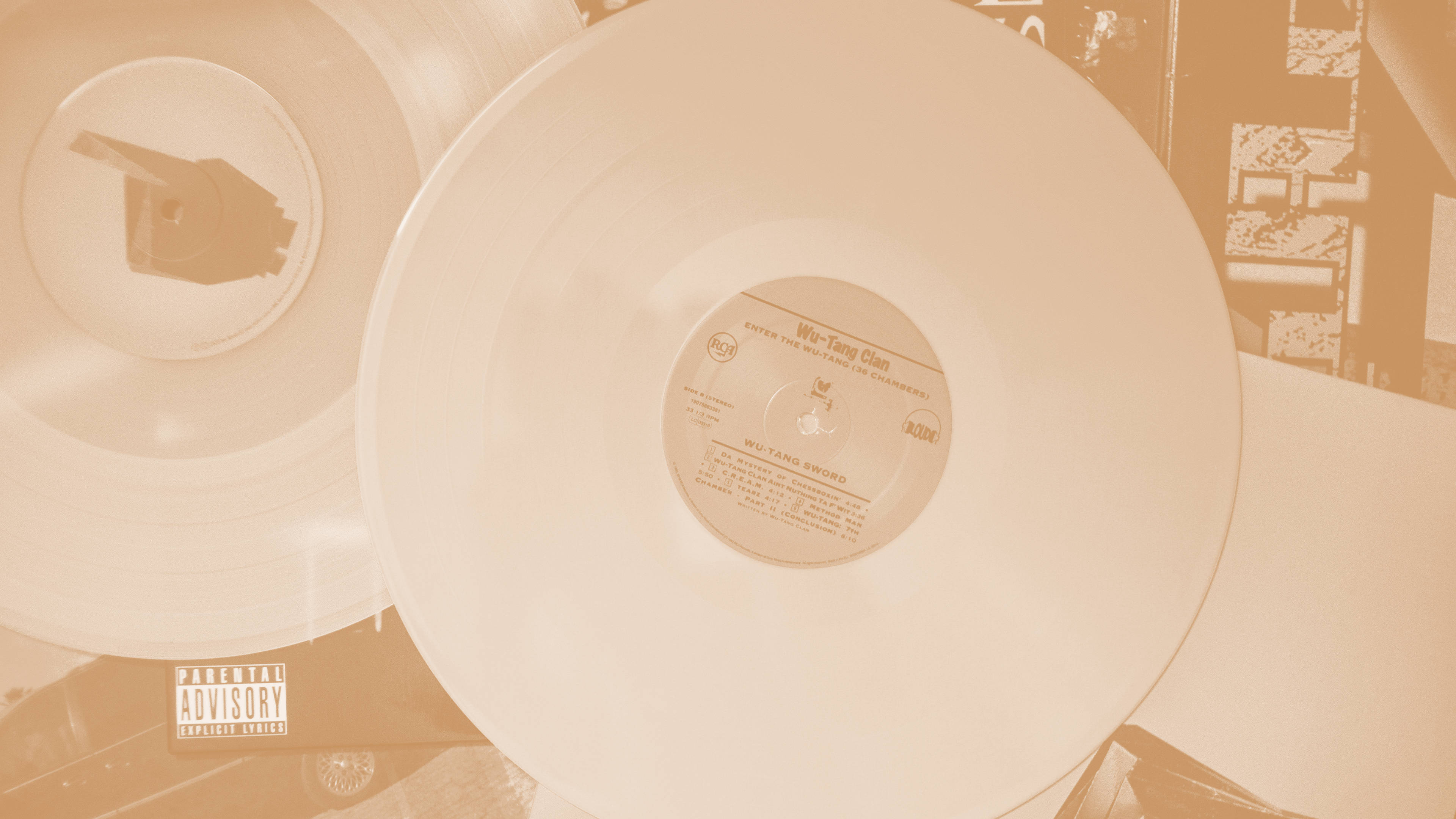 Discos de vinilo con estética crema Fondos de pantalla