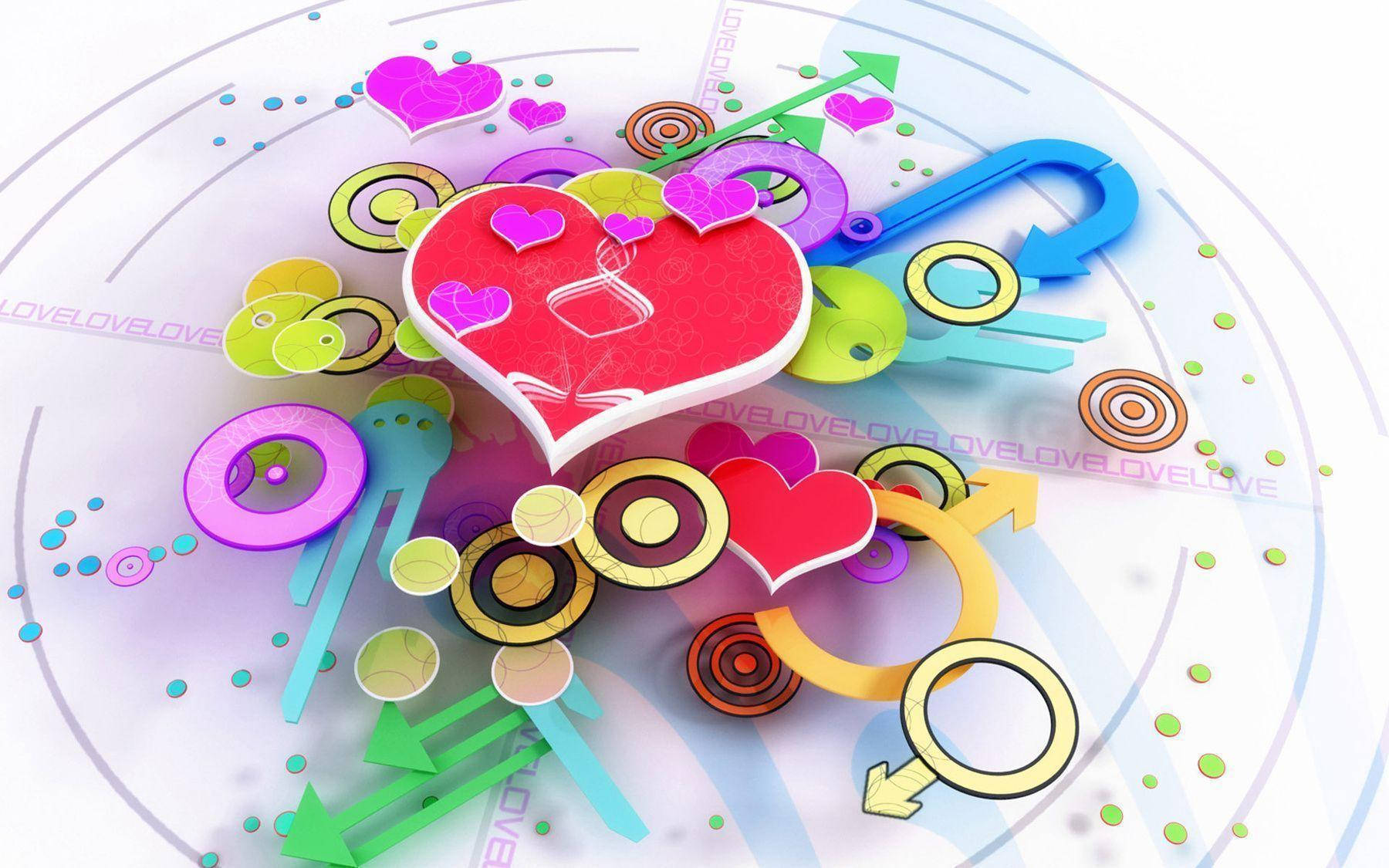 Diseño 3D de Amor para Escritorio Tierno Fondos de pantalla