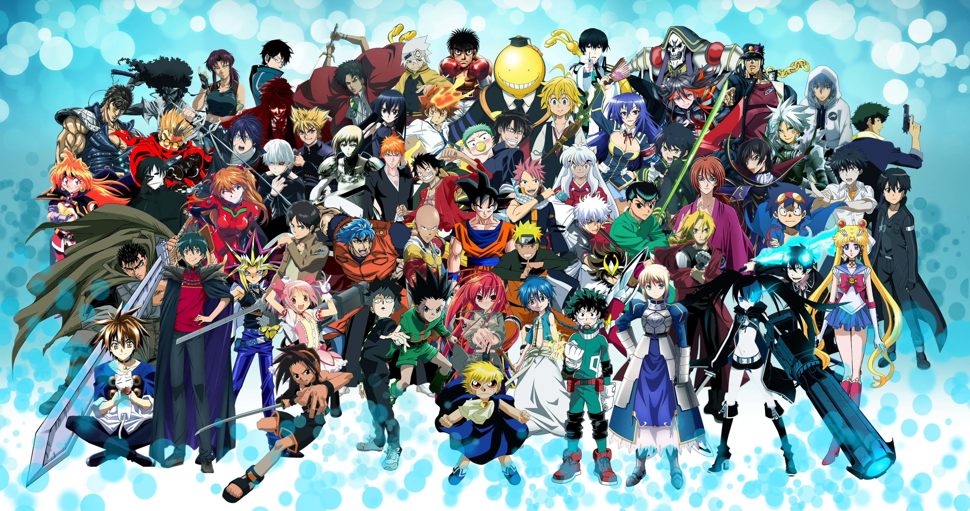 Diseño Bokeh Contra Todos los Personajes de Anime HD Fondos de pantalla