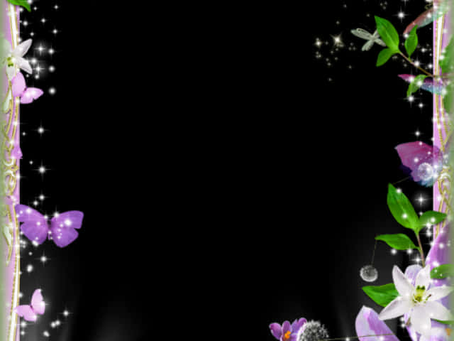Diseño de Borde Floral Brillante Fondos de pantalla