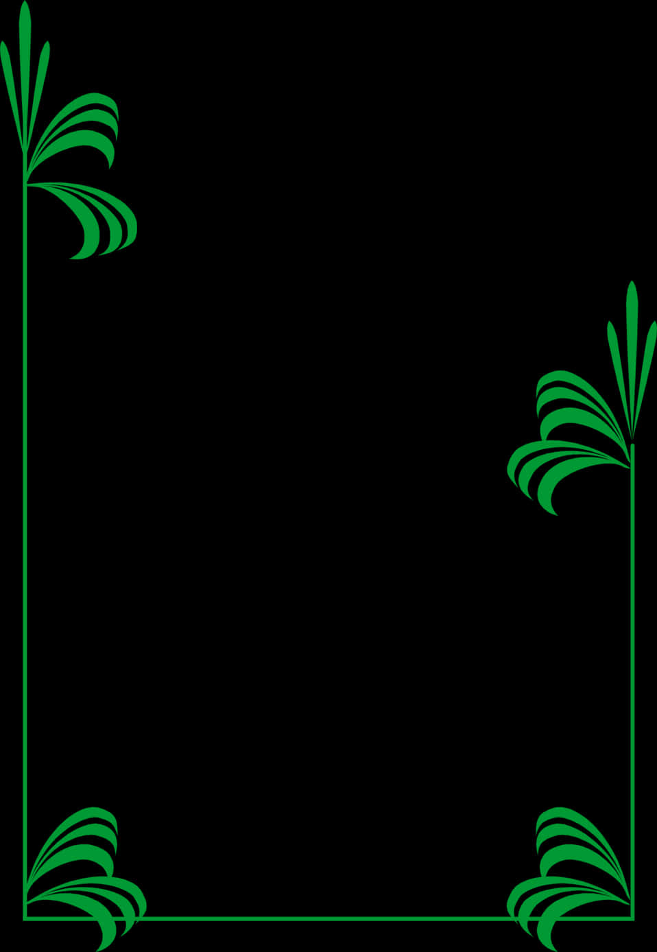 Diseño de borde verde con palmeras Fondos de pantalla