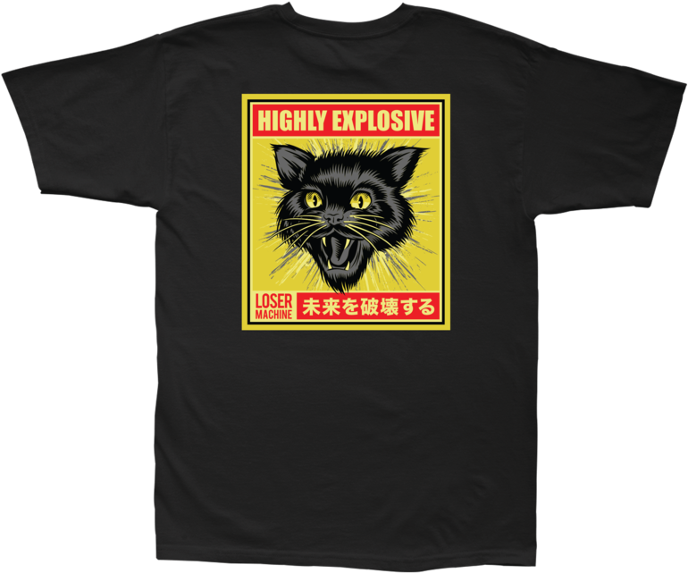Diseño de camiseta de gato negro altamente explosivo Fondos de pantalla