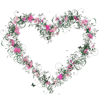 Diseño de Corazón Floral con Fondo Negro Fondos de pantalla