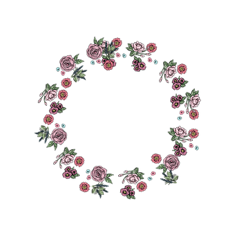 Diseño de corona de rosas bordado Fondos de pantalla