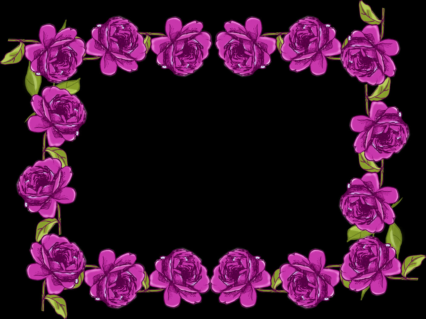 Diseño de Marco con Rosas Púrpuras Fondos de pantalla