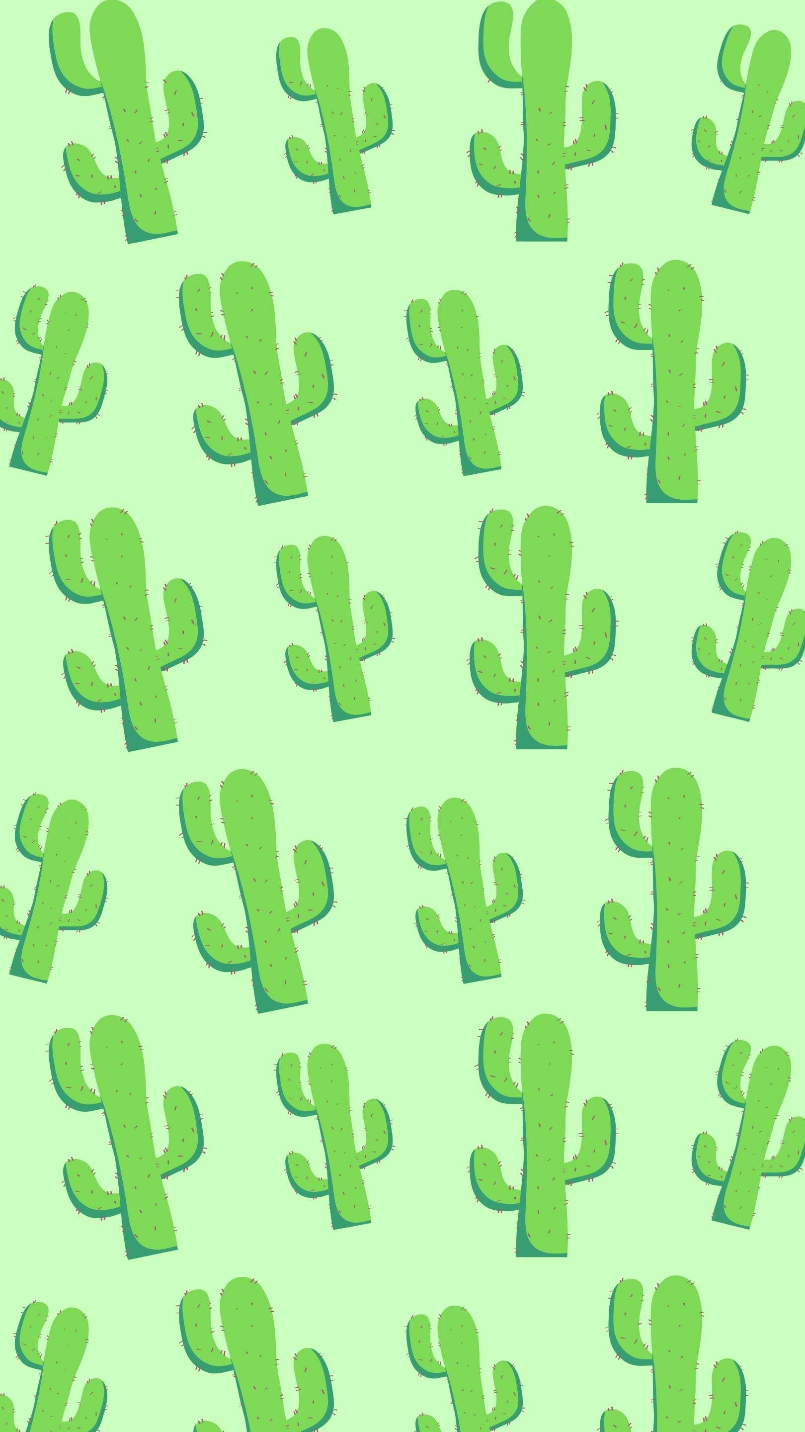 Diseño de Patrón de Cactus Verde Muy Claro Fondos de pantalla