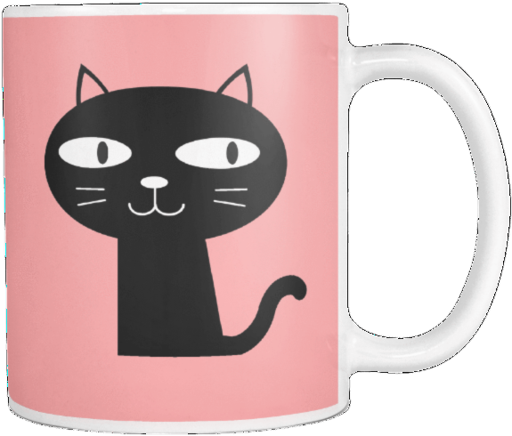 Diseño de taza con gato caricaturesco Fondos de pantalla