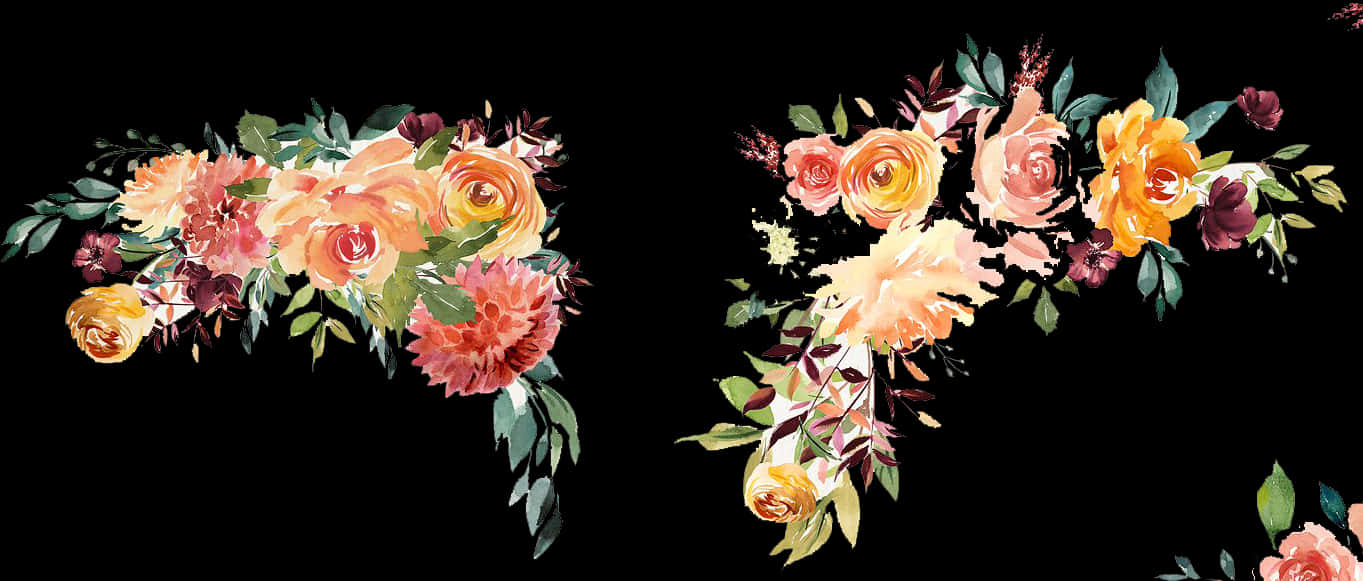 Diseño Elegante de Borde Floral Fondos de pantalla