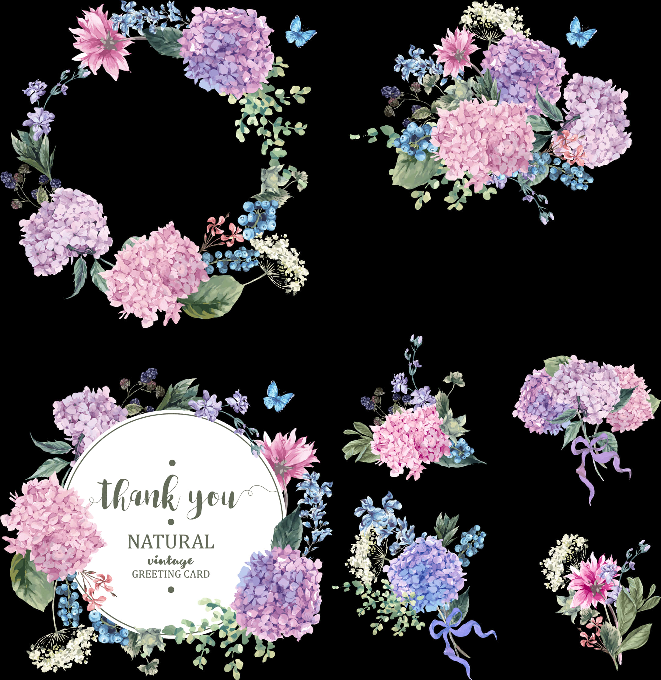 Diseño Elegante de Tarjeta de Agradecimiento Floral Fondos de pantalla