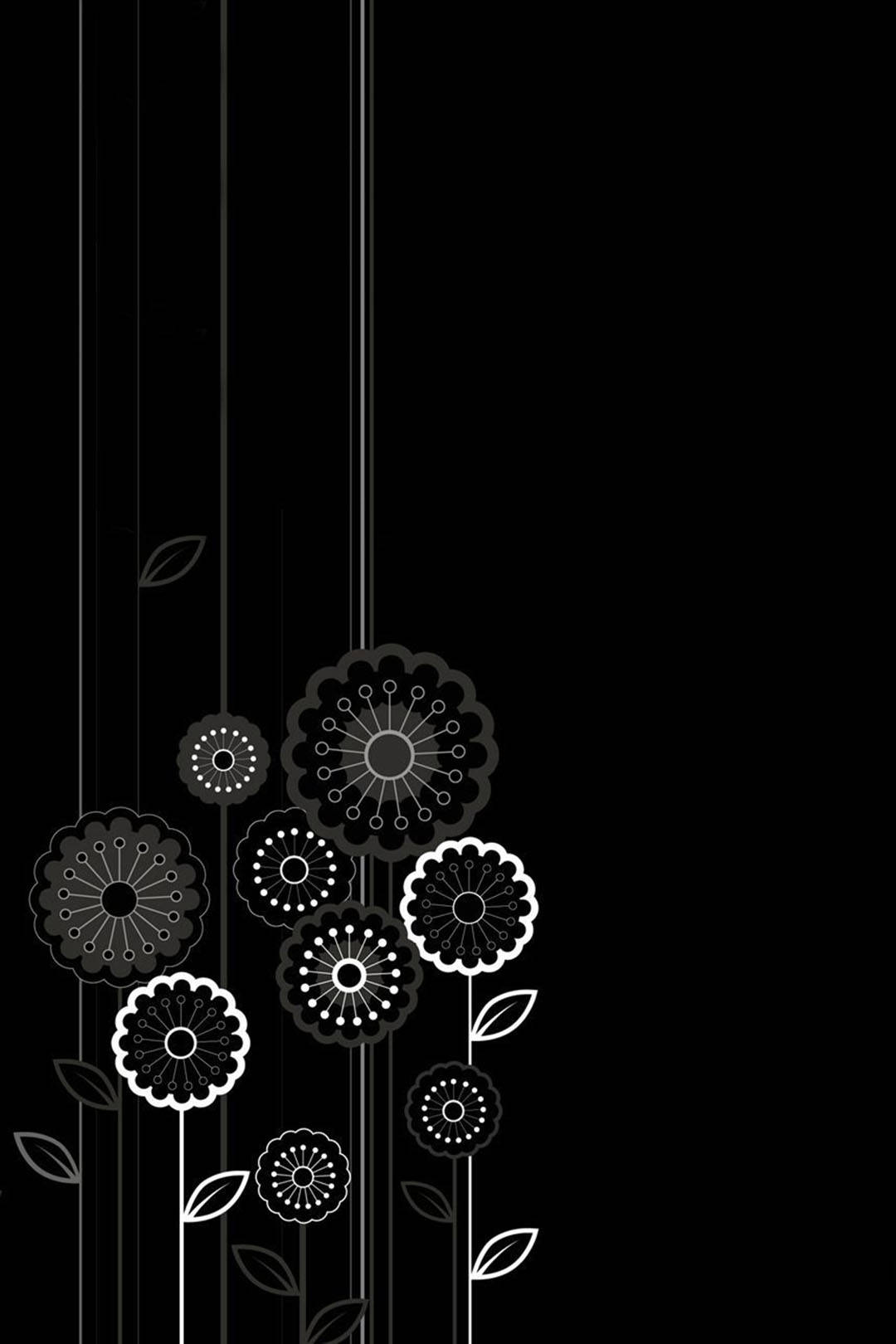 Diseño Floral Animado Oscuro para Android Fondos de pantalla