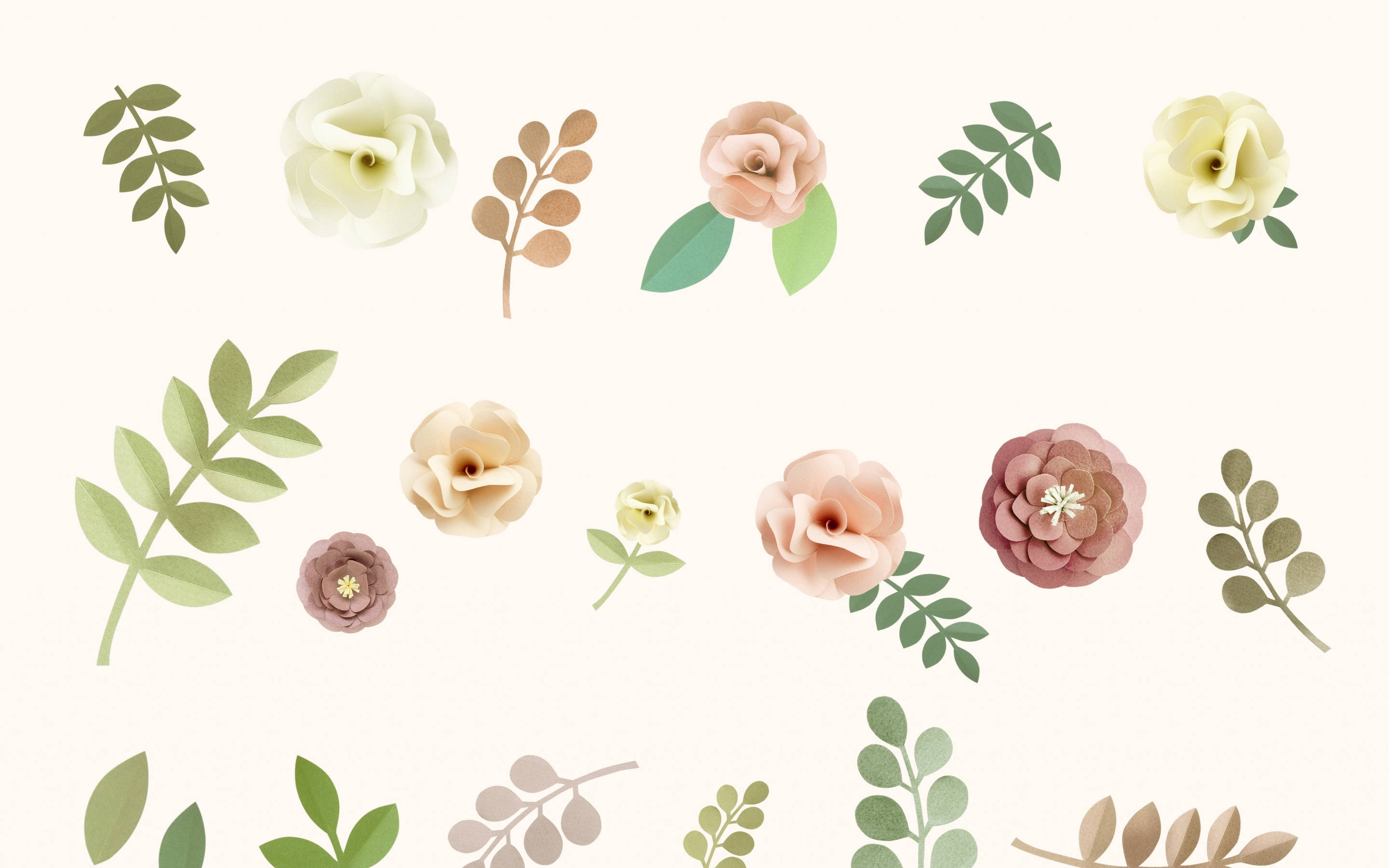 Diseño floral minimalista en tonos pastel Fondos de pantalla