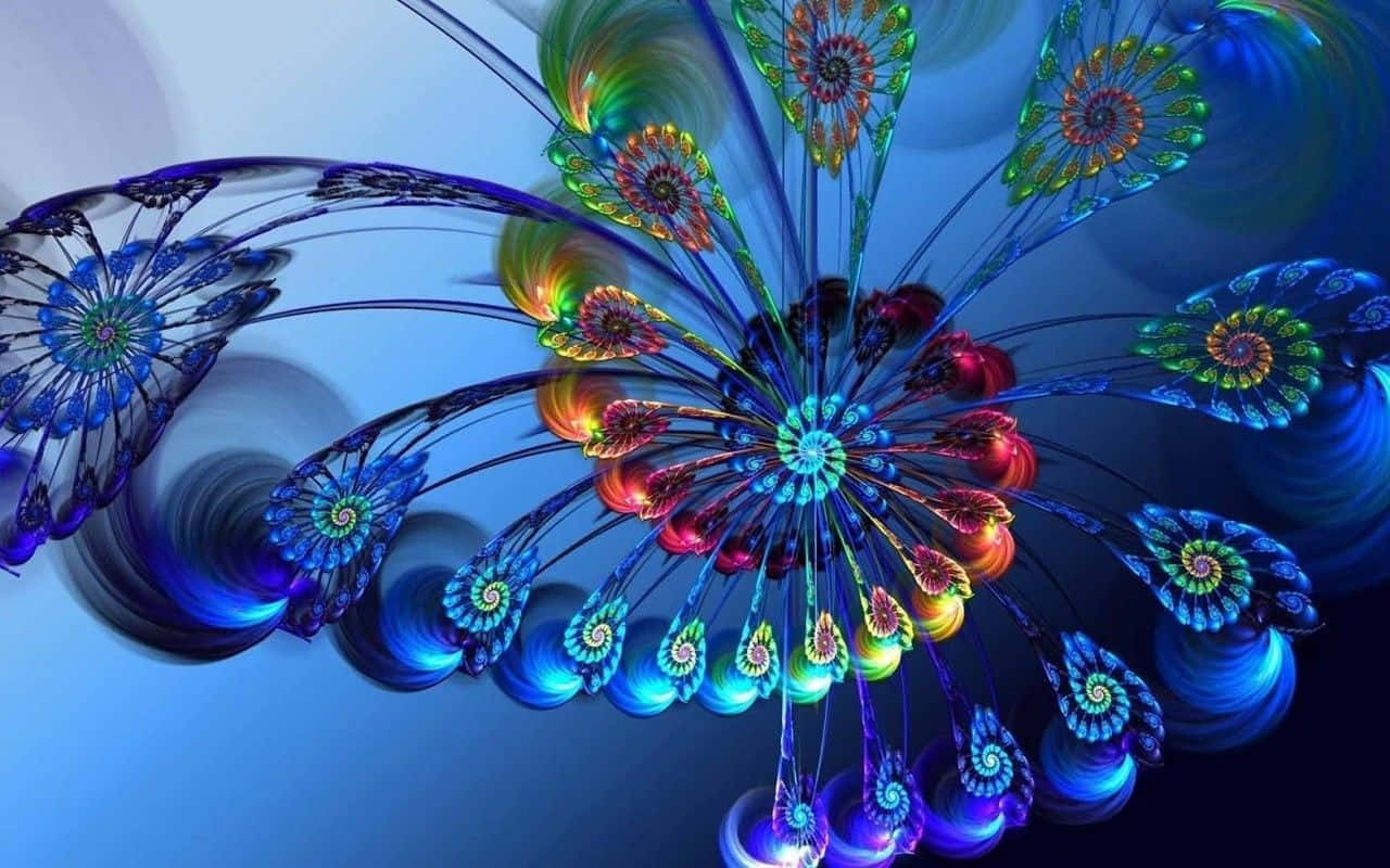 Diseño fractal estético de pavo real Fondos de pantalla