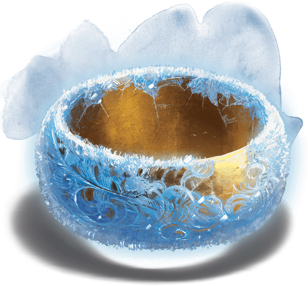 Diseño invernal de cuenco dorado escarchado Fondos de pantalla