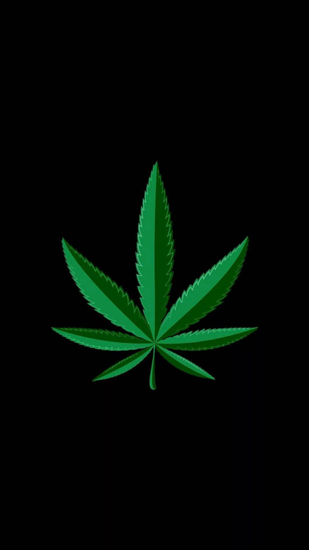 Diseño simple de hoja de marihuana para iPhone Fondos de pantalla