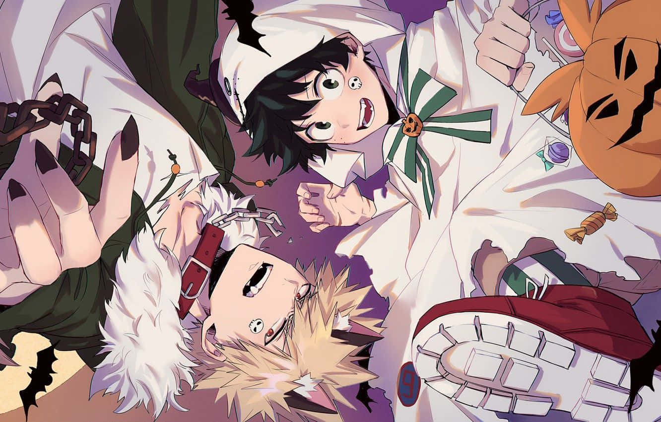 Disfraz de Halloween de Bakugo e Izuku Midoriya de My Hero Academia Fondos de pantalla
