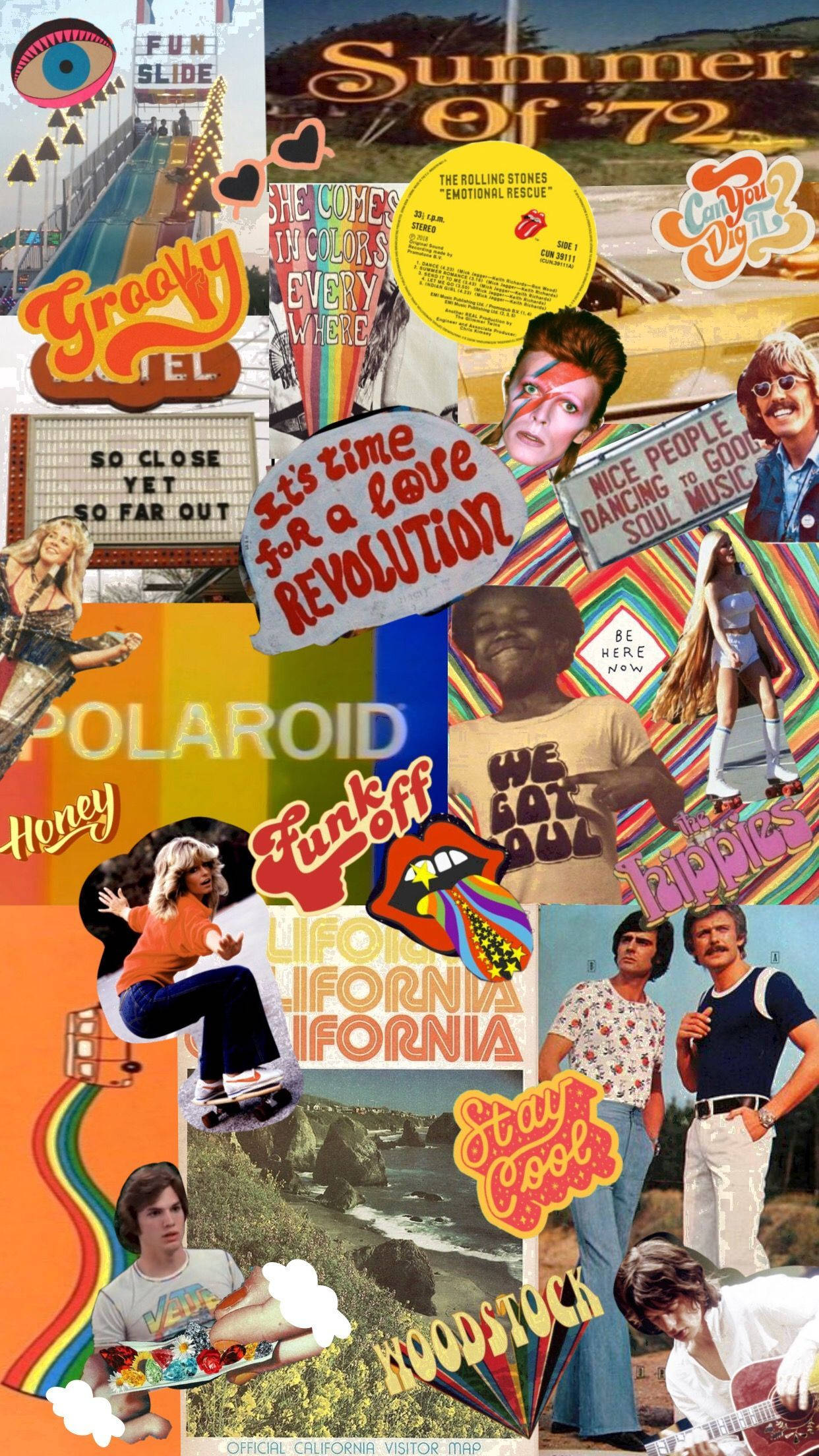 Disfruta con los íconos de la estética retro de los 70 Fondos de pantalla