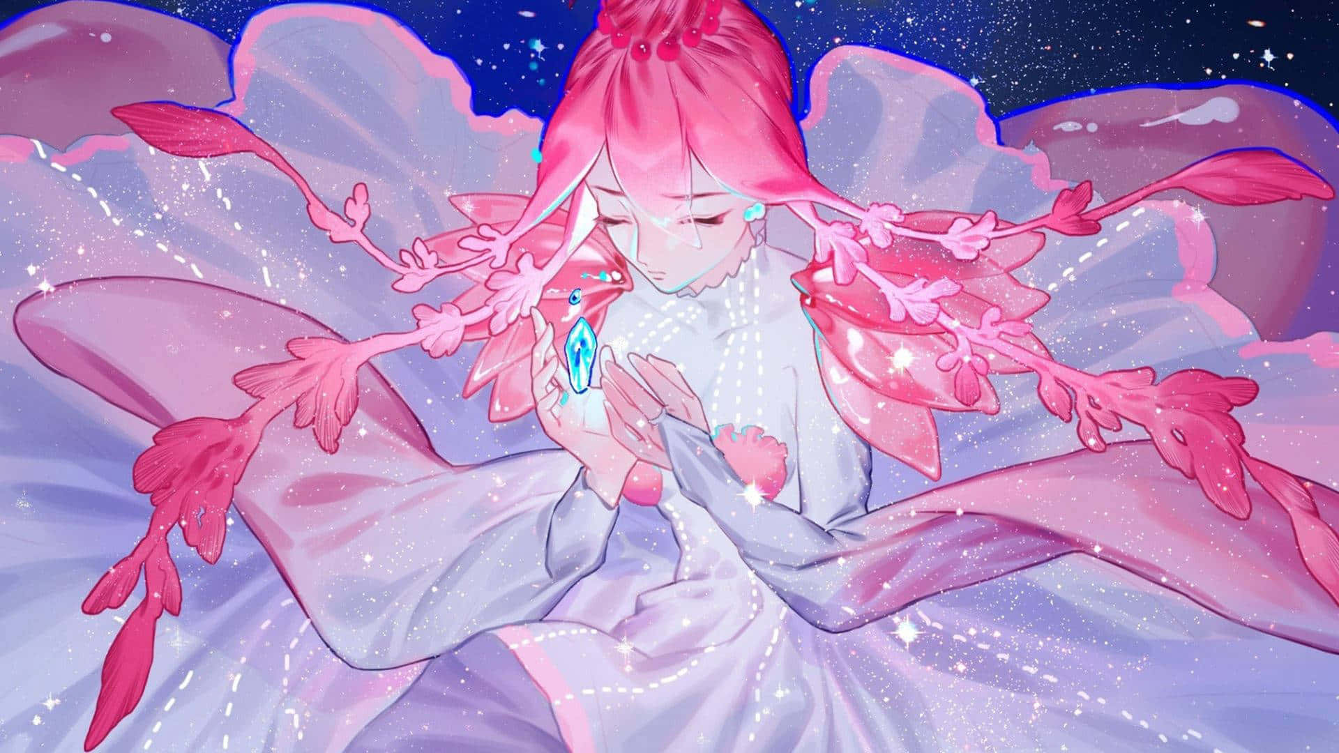 Disfruta de las escenas coloridas de una estética anime rosa Fondos de pantalla