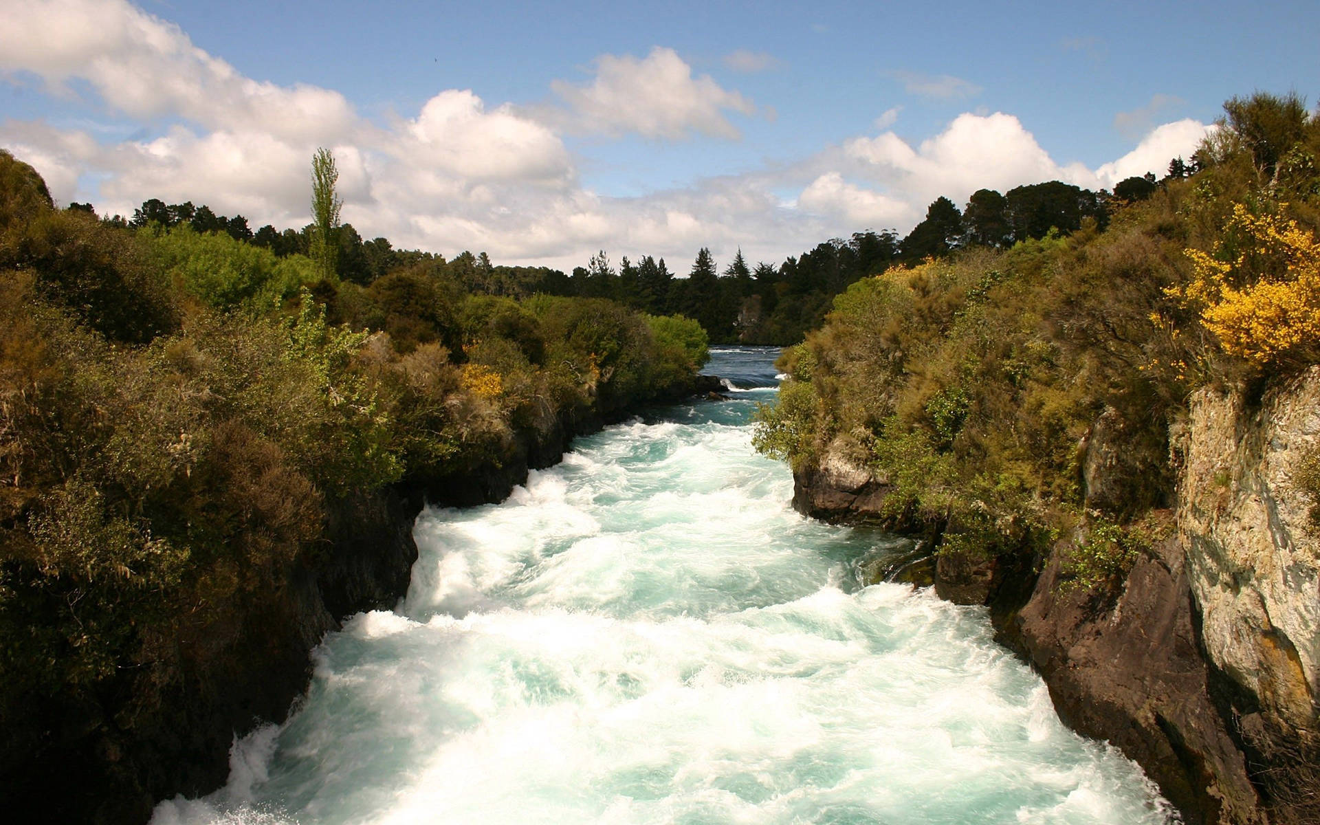 Fondo de pantalla de una cascada en un arroyo.