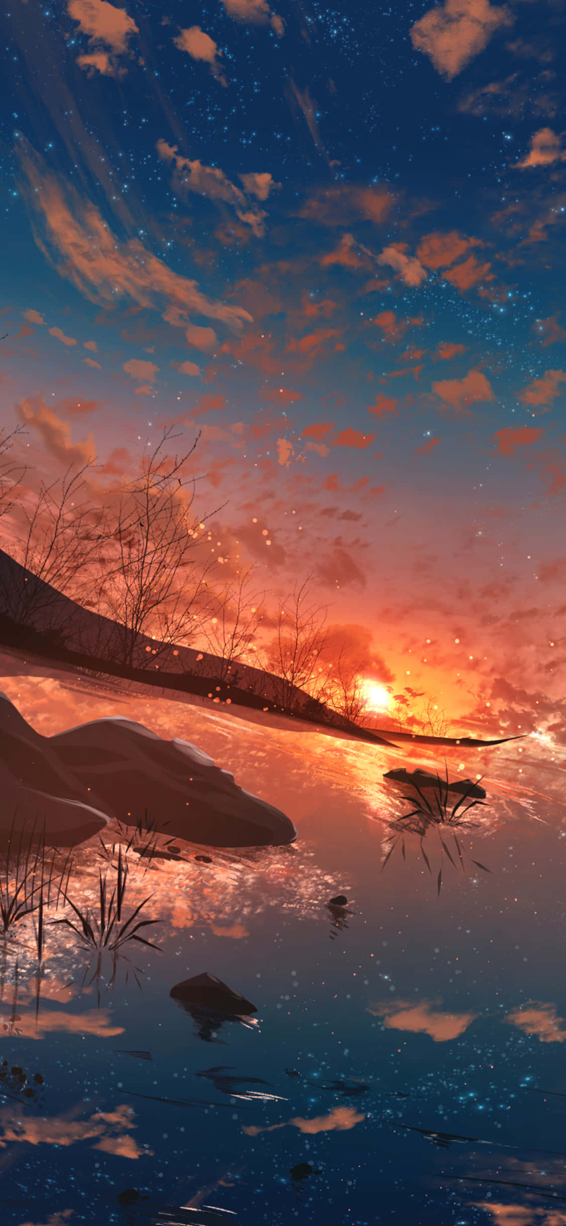 Disfruta del hermoso atardecer anime mientras juegas, chateas y navegas con tu iPhone. Fondos de pantalla