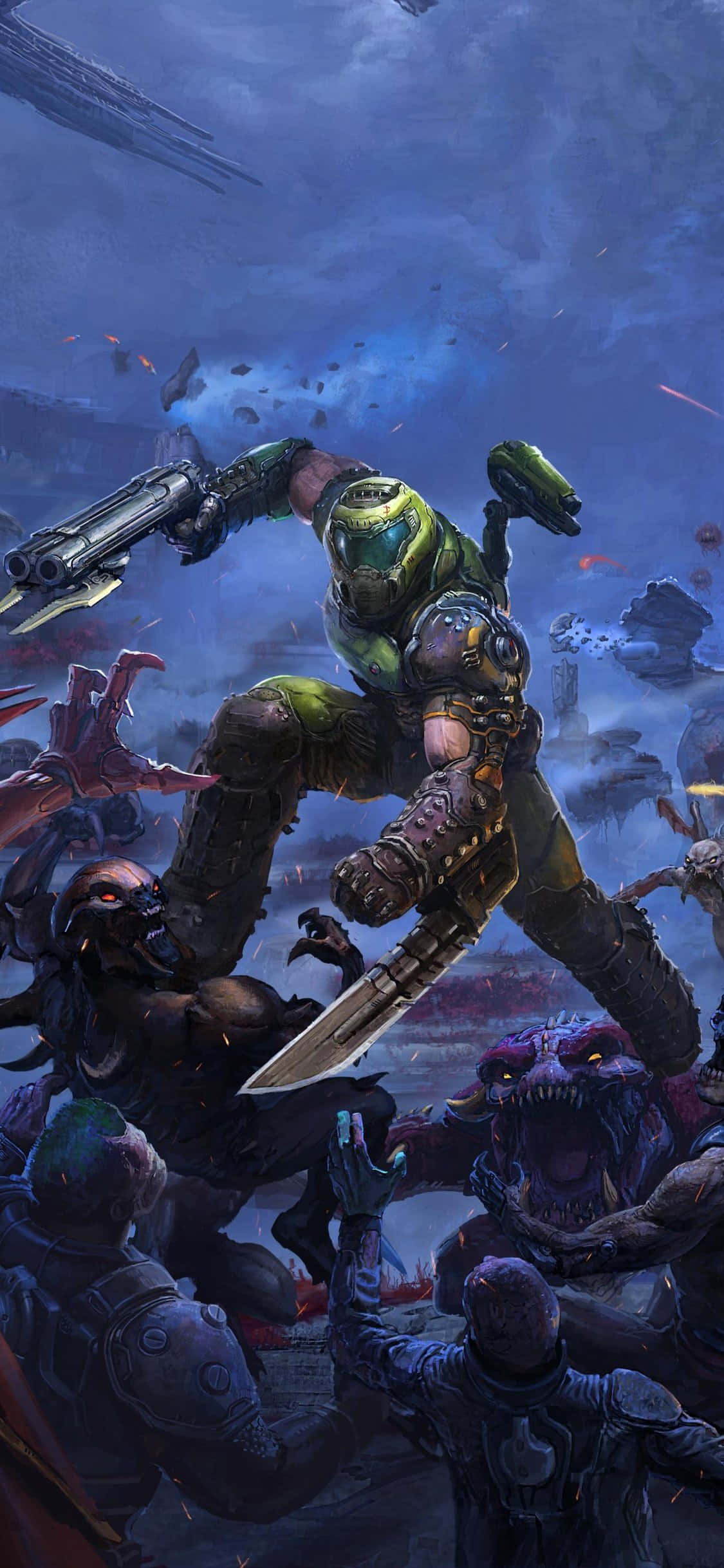 Disfruta la emocionante acción de Doom Eternal en tu iPhone Fondos de pantalla