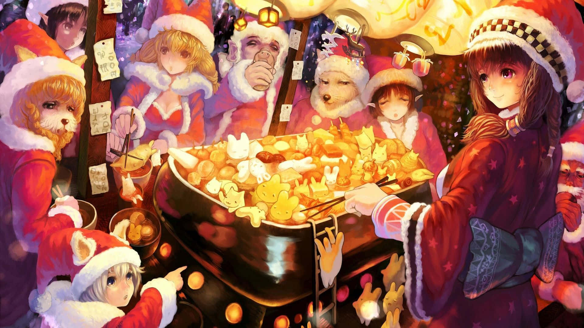 ¡Disfruta la temporada navideña con una mágica Navidad Anime! Fondos de pantalla