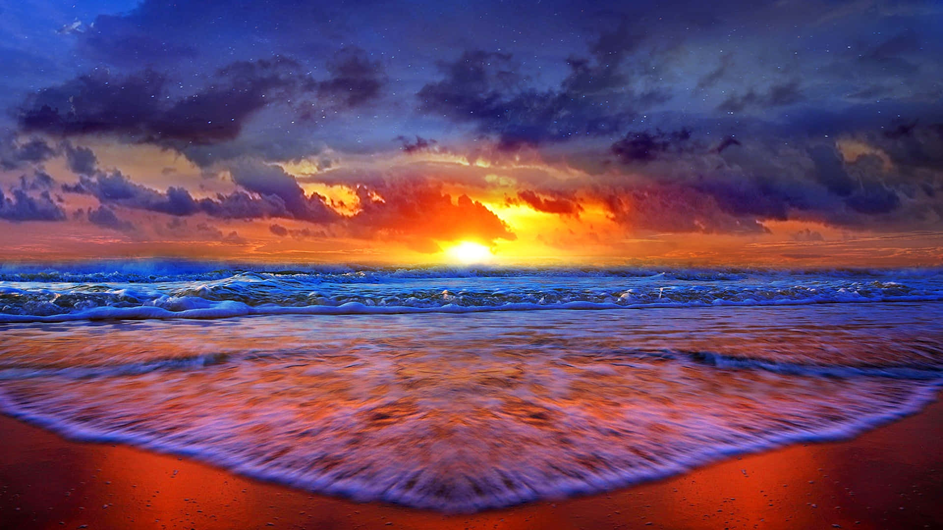 Disfruta la tranquilidad de un atardecer en la playa. Fondos de pantalla
