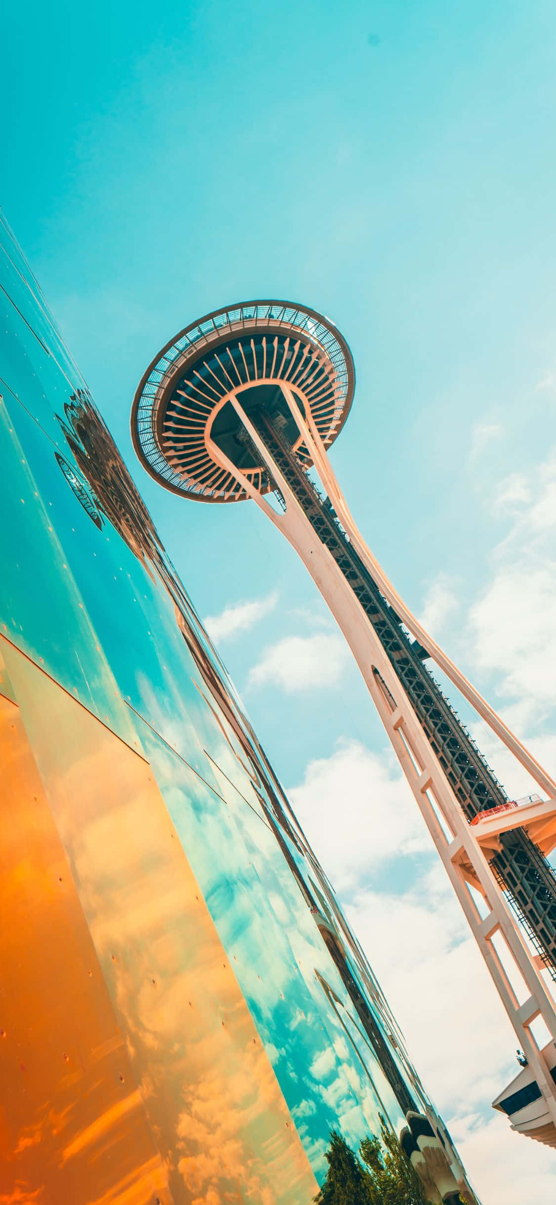Disfruta la vista panorámica desde un iPhone X en Seattle Fondos de pantalla