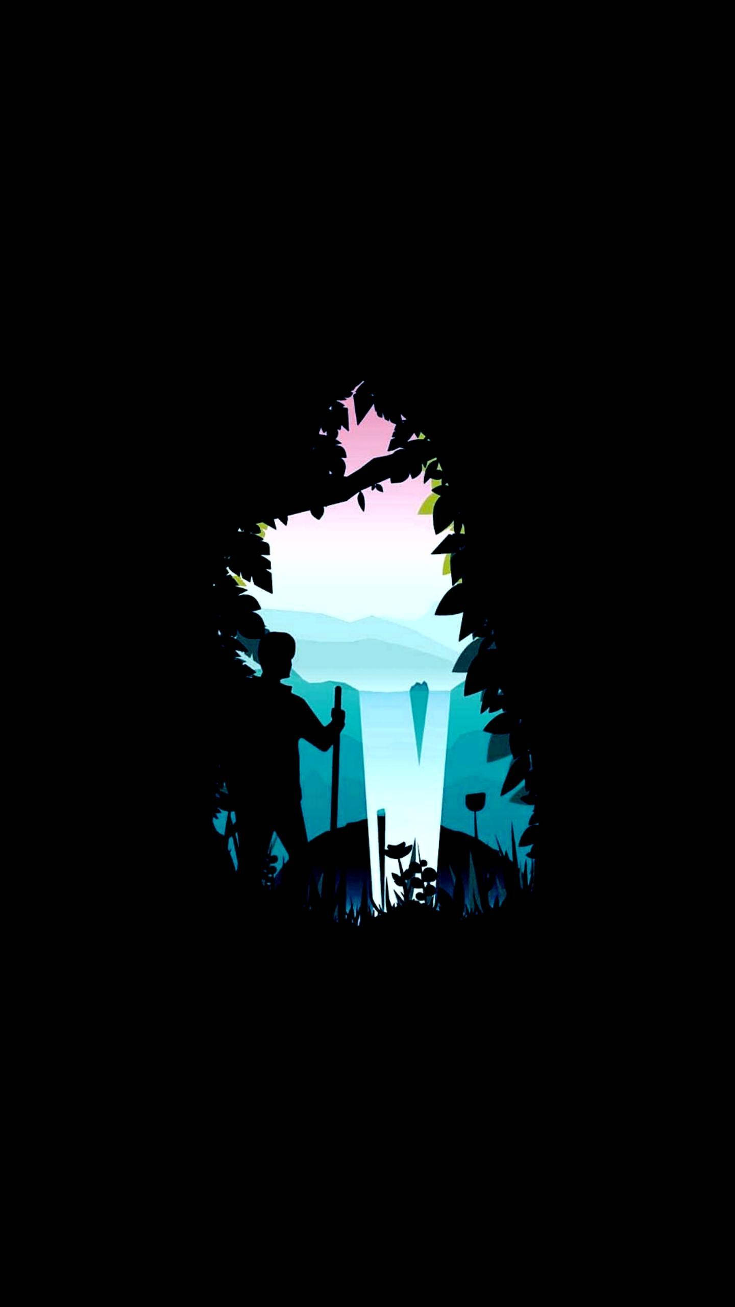 Disfruta la vitalidad de la naturaleza contra el cielo nocturno AMOLED Fondos de pantalla