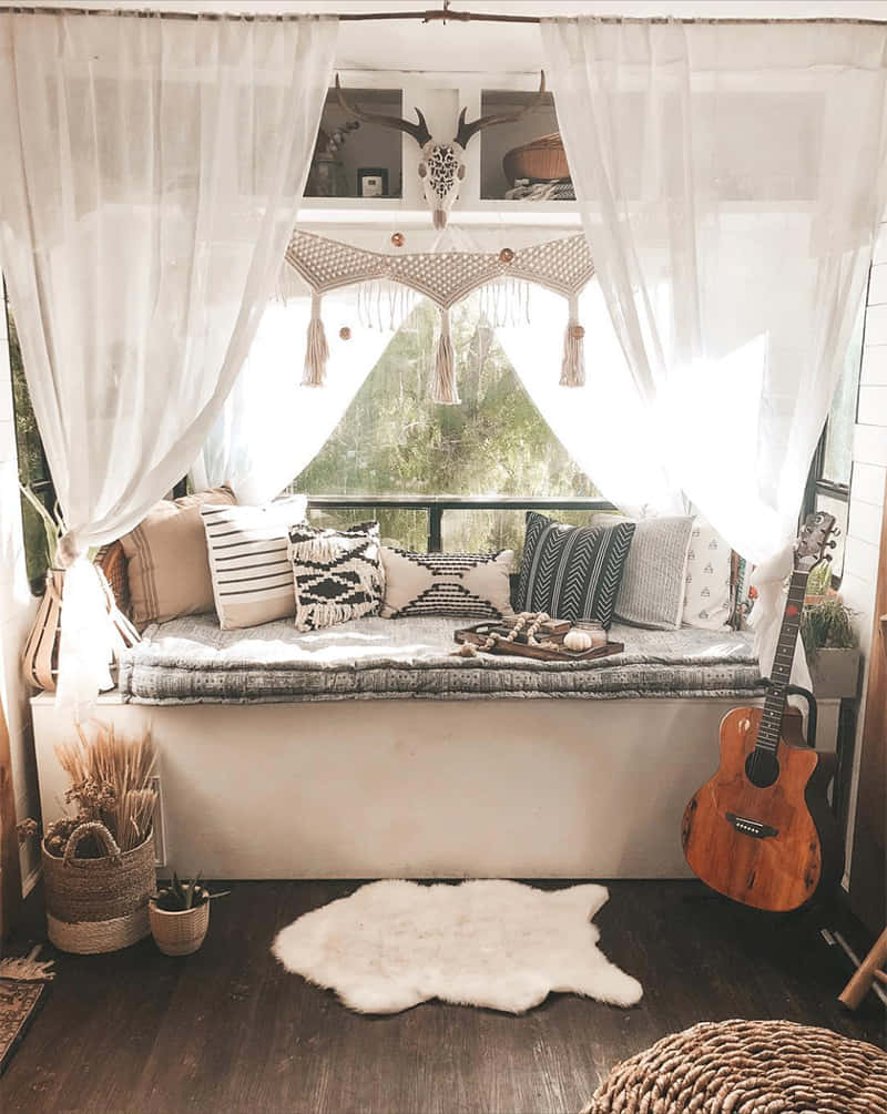 Disfrutando la Belleza de la Naturaleza en Este Jardín Boho Estético Fondos de pantalla