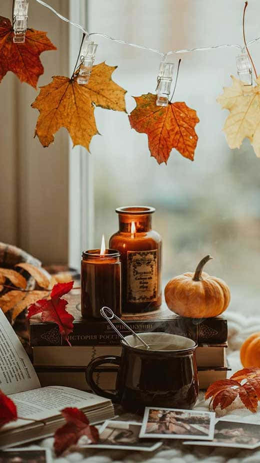 Disfrutando la paz y tranquilidad de un atardecer en otoño Fondos de pantalla
