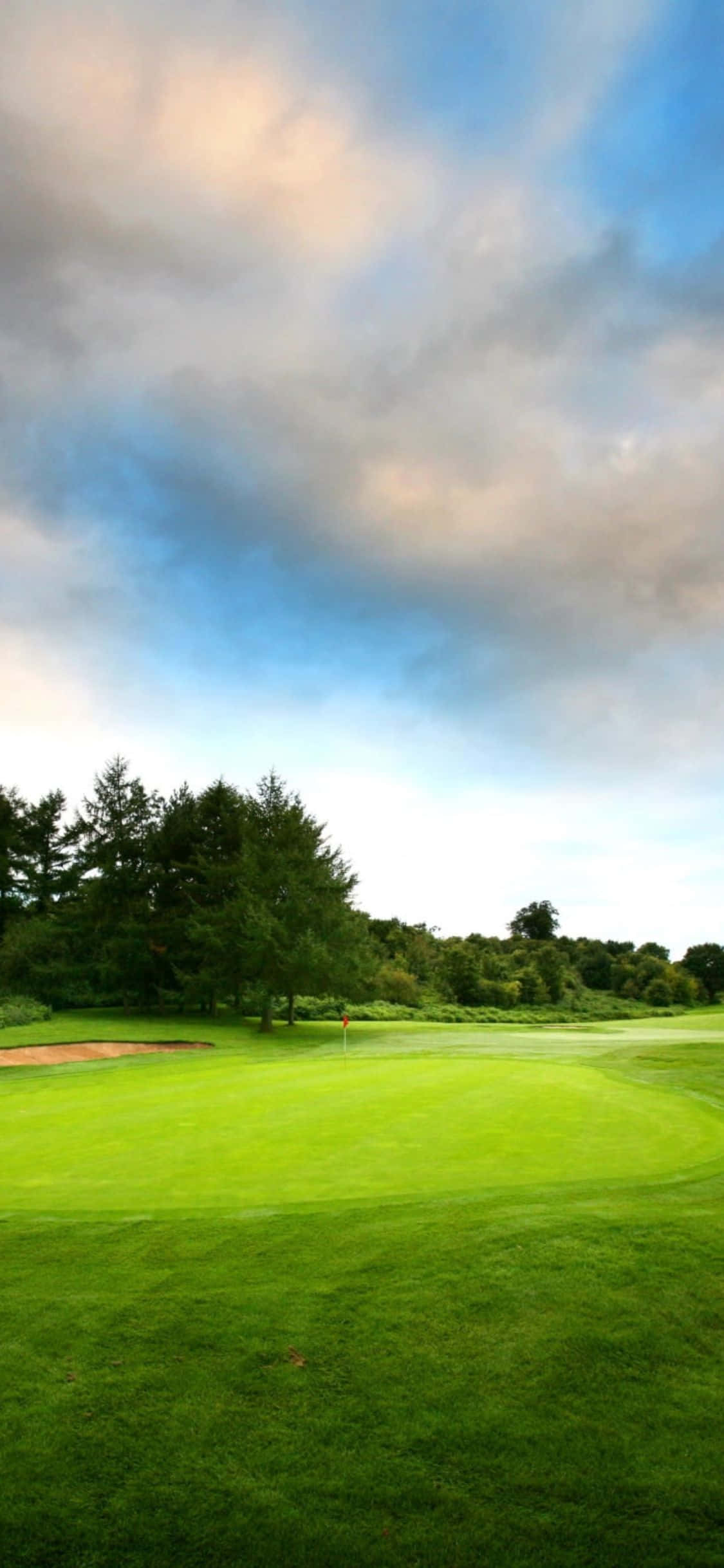 Disfrutando una ronda de golf en el pintoresco Campo de Golf iPhone X Fondos de pantalla