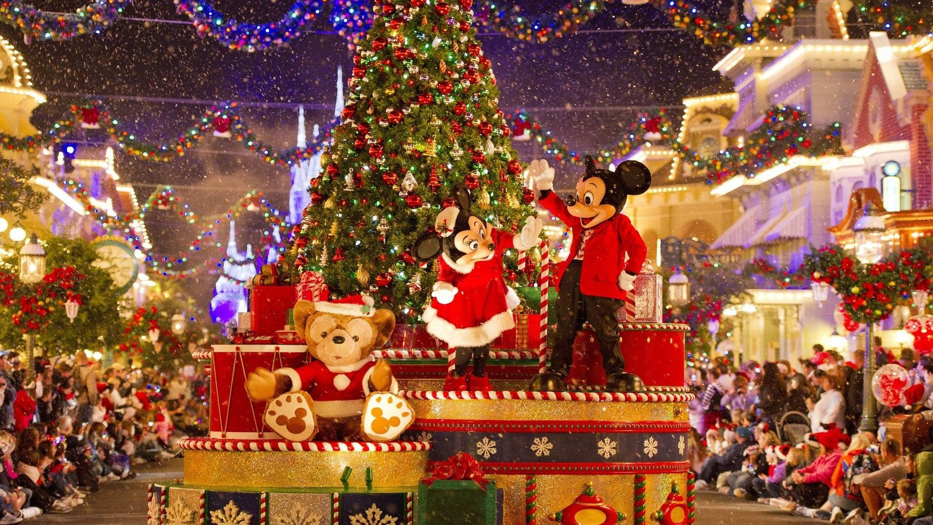 Disney 1920x1080 HD Actuación Navideña de Mickey y Minnie Fondos de pantalla