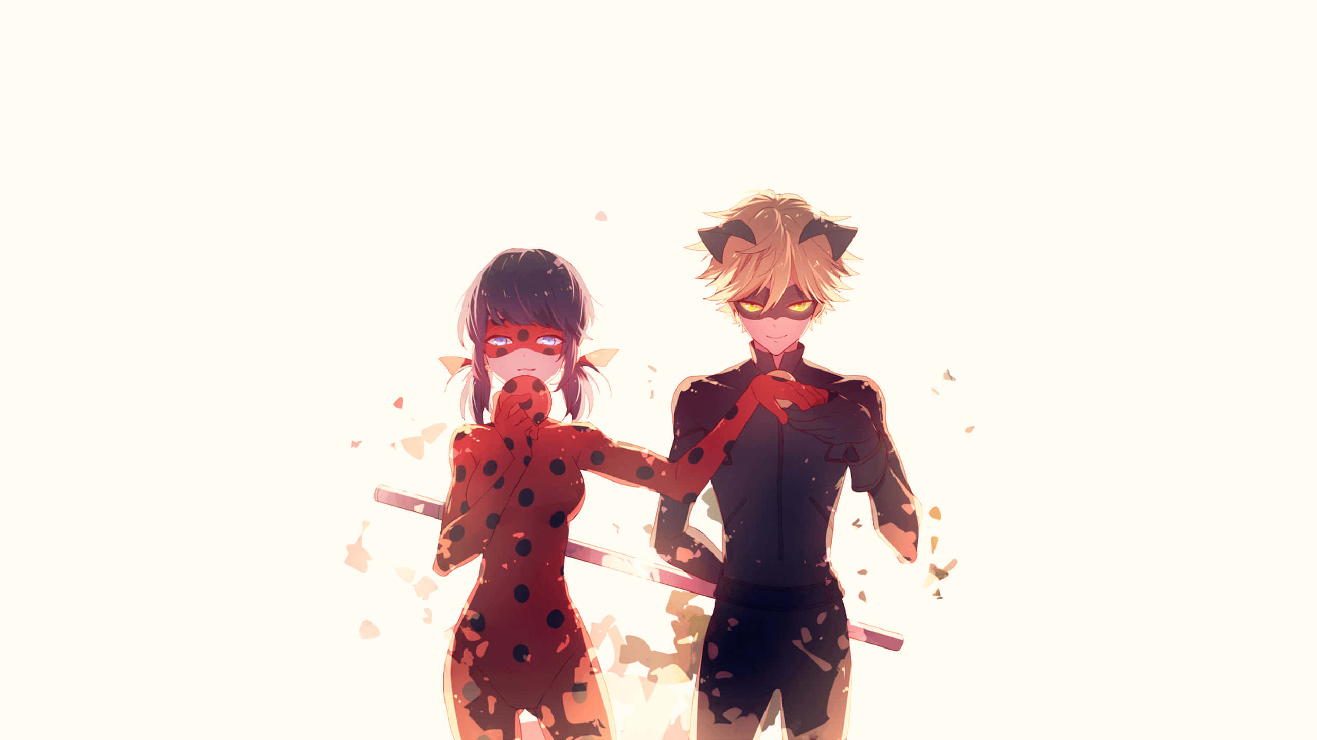 Divertida imagen estética de Ladybug y Cat Noir de Miraculous Ladybug Fondos de pantalla