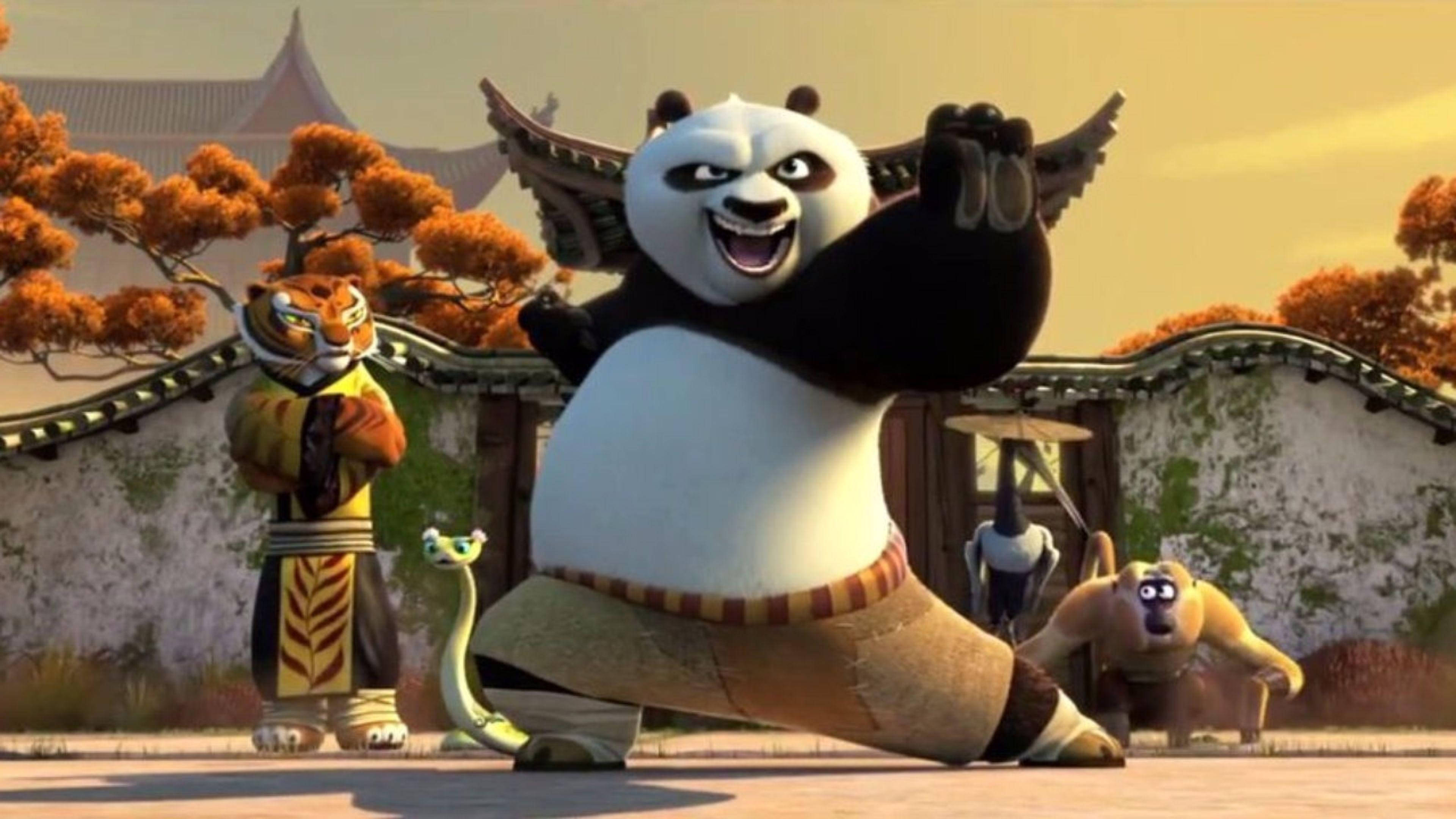 Divertido Kung Fu Panda Listo para la Acción Fondos de pantalla