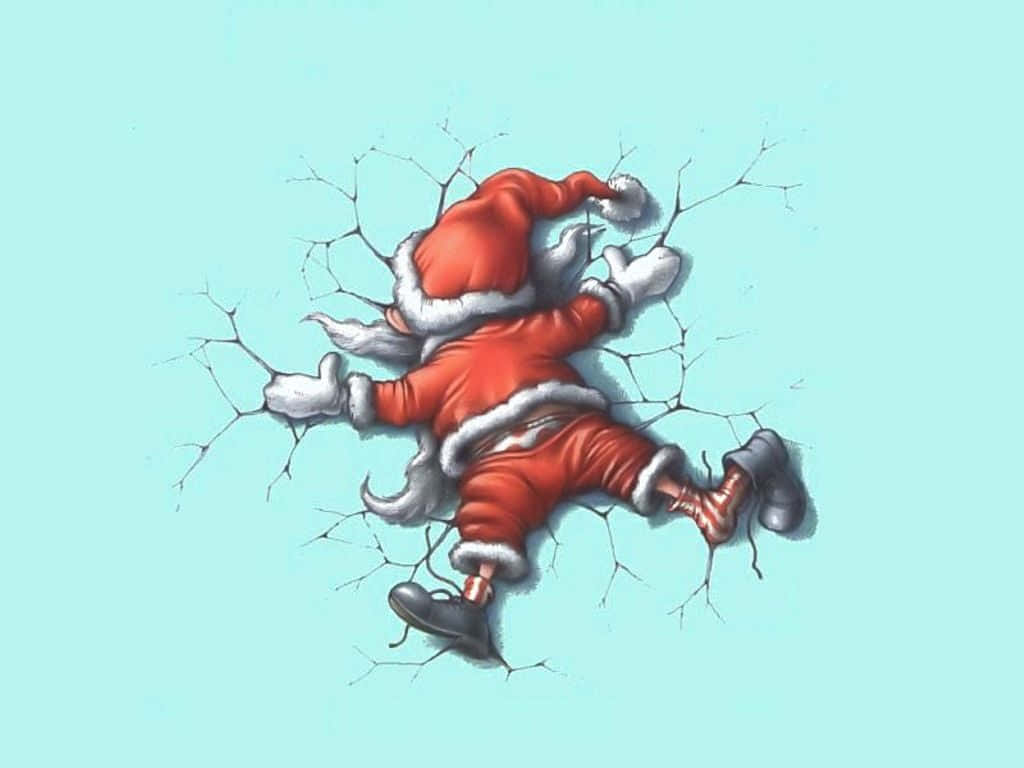 Divertido momento navideño de Santa Claus y sus renos Fondos de pantalla