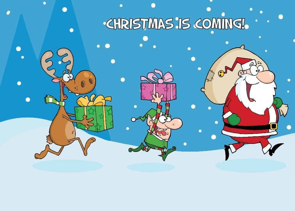 Divertido Santa Claus en un Columpio de Bola Navideña Fondos de pantalla