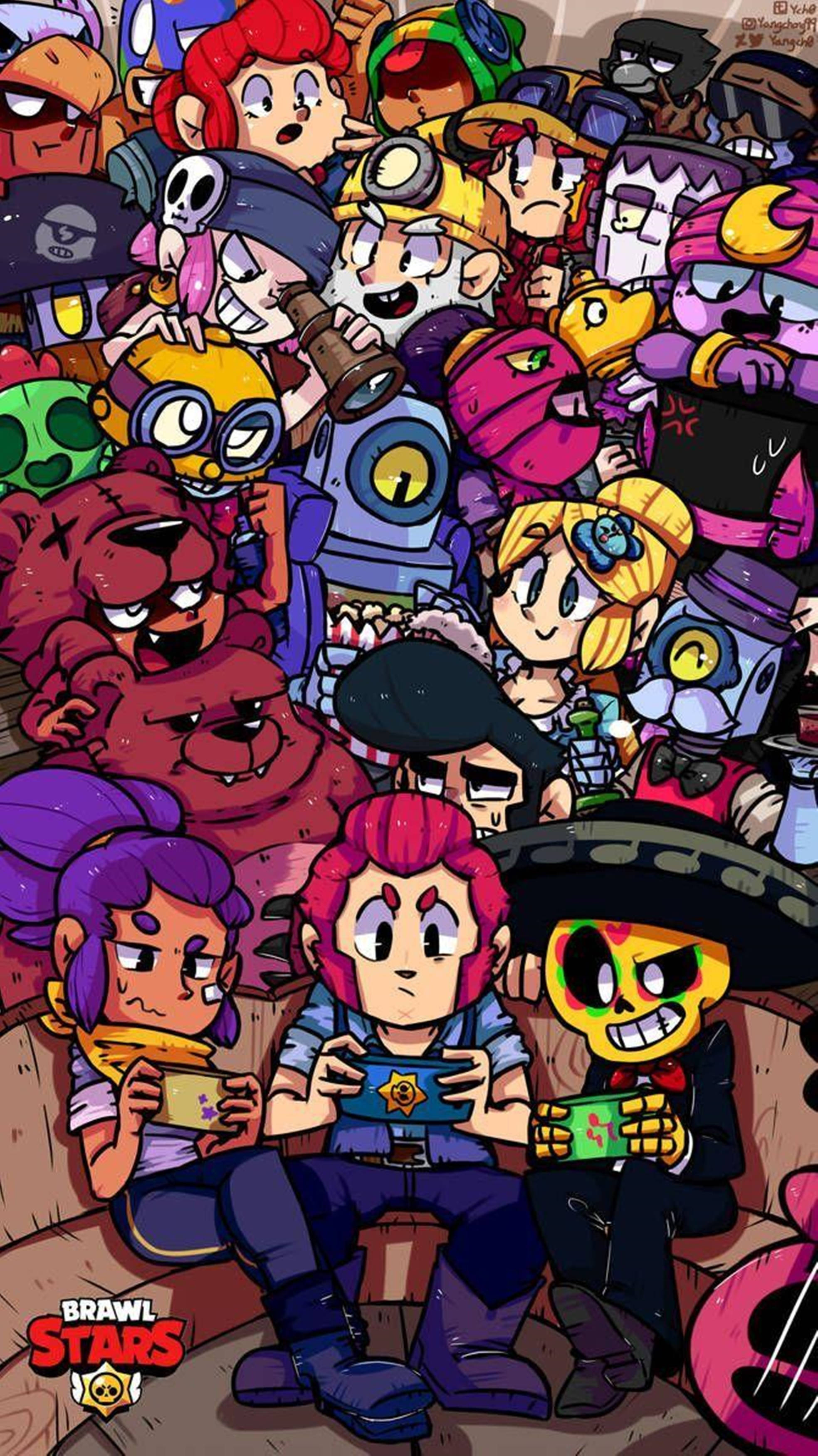 Divertidos personajes de Brawl Stars MOBA 4K Fondos de pantalla