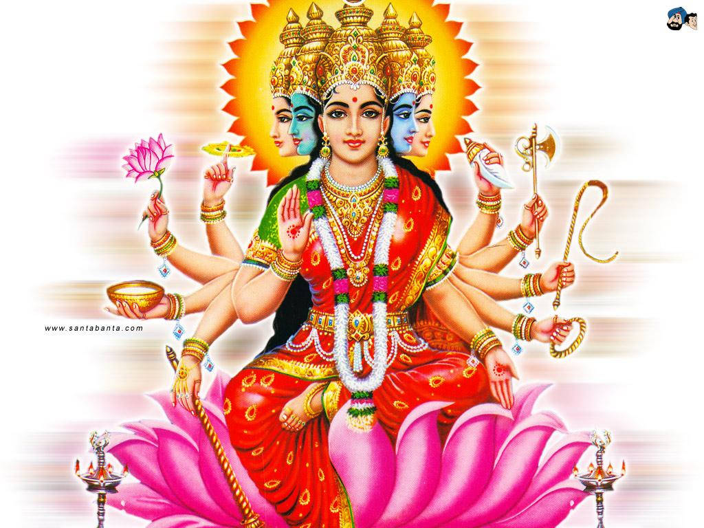 Divina Radiación - Diosa Lakshmi de Diez Brazos Fondos de pantalla